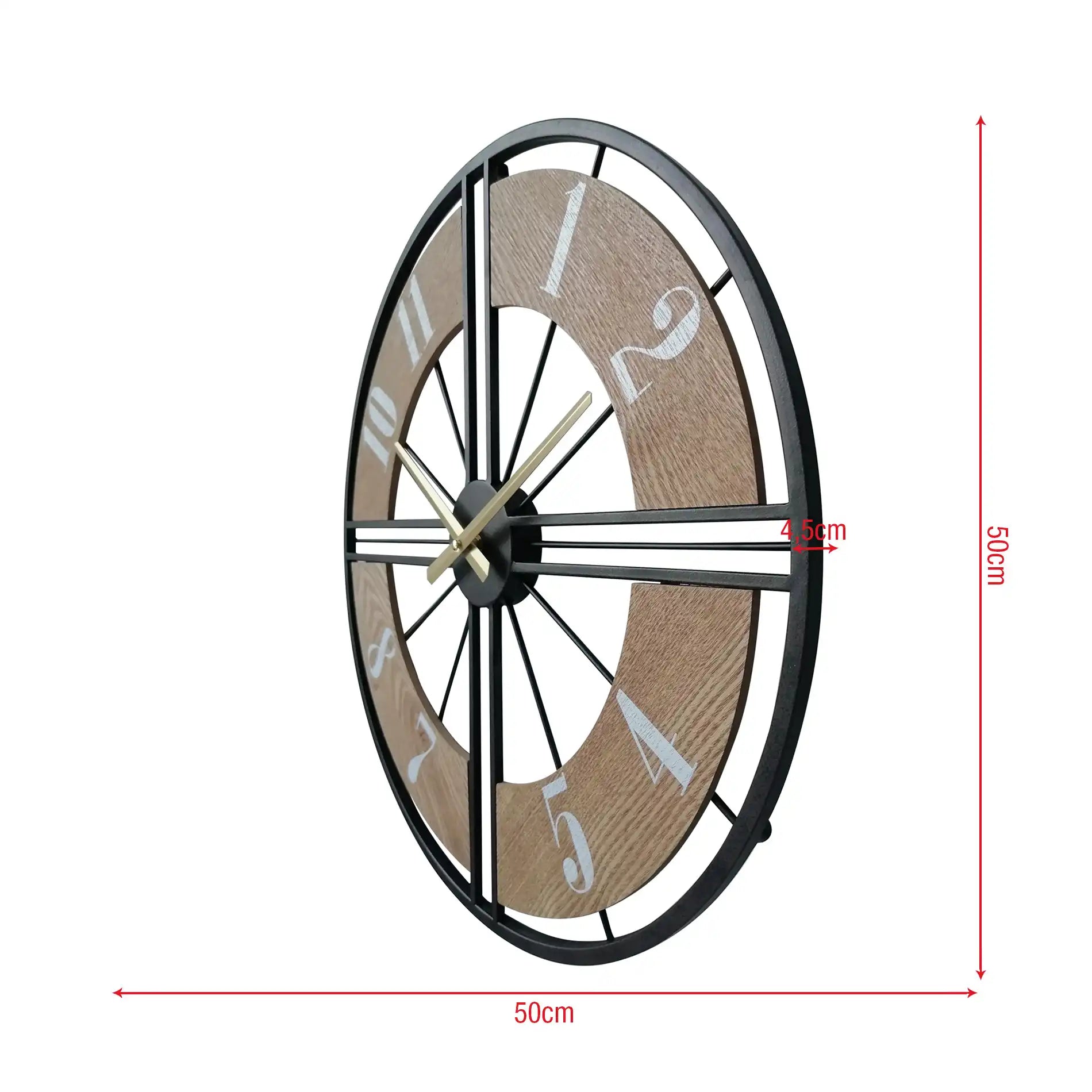 Coleo - Orologio da parete grande con design a ruota