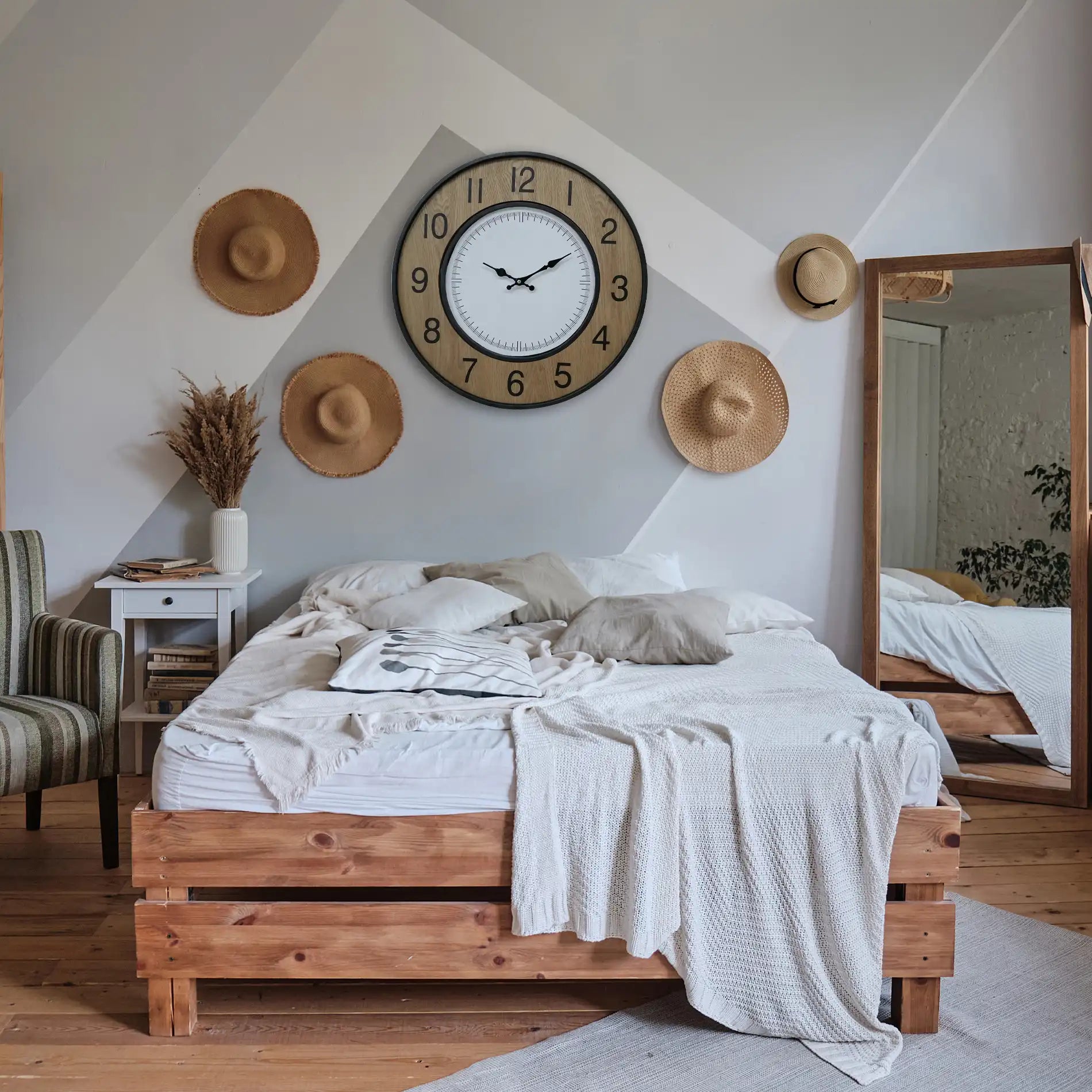 Calluna - Orologio da parete color oro e bianco