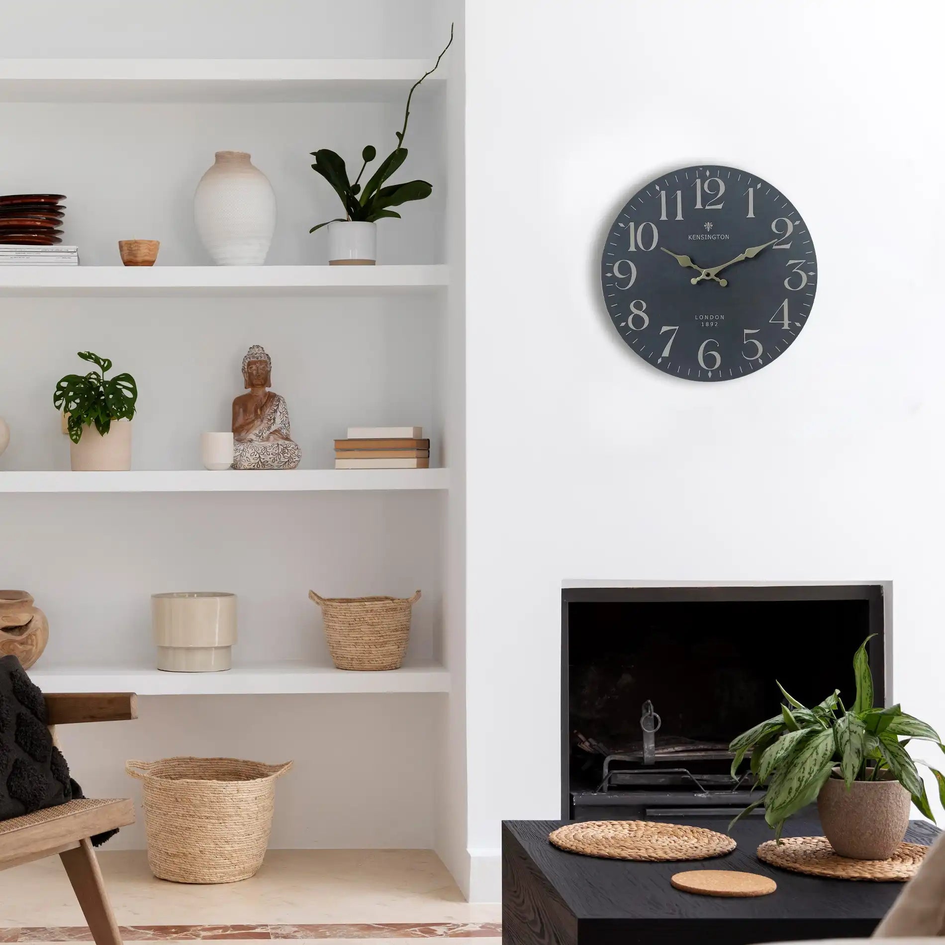 Saguaro - Orologio da parete elegante nero e dorato