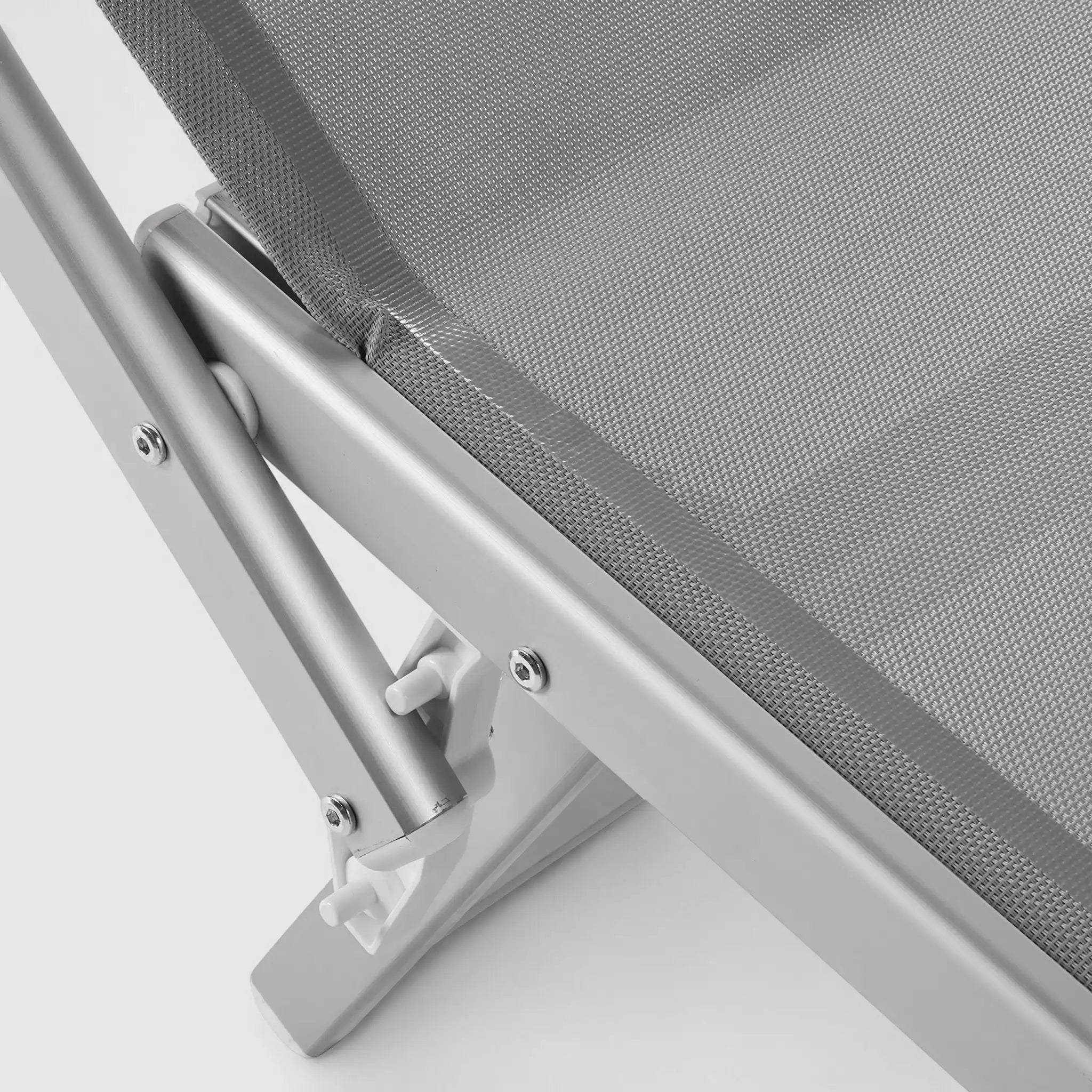 Taxus - Sdraio prendisole grigia pieghevole con tettuccio regolabile