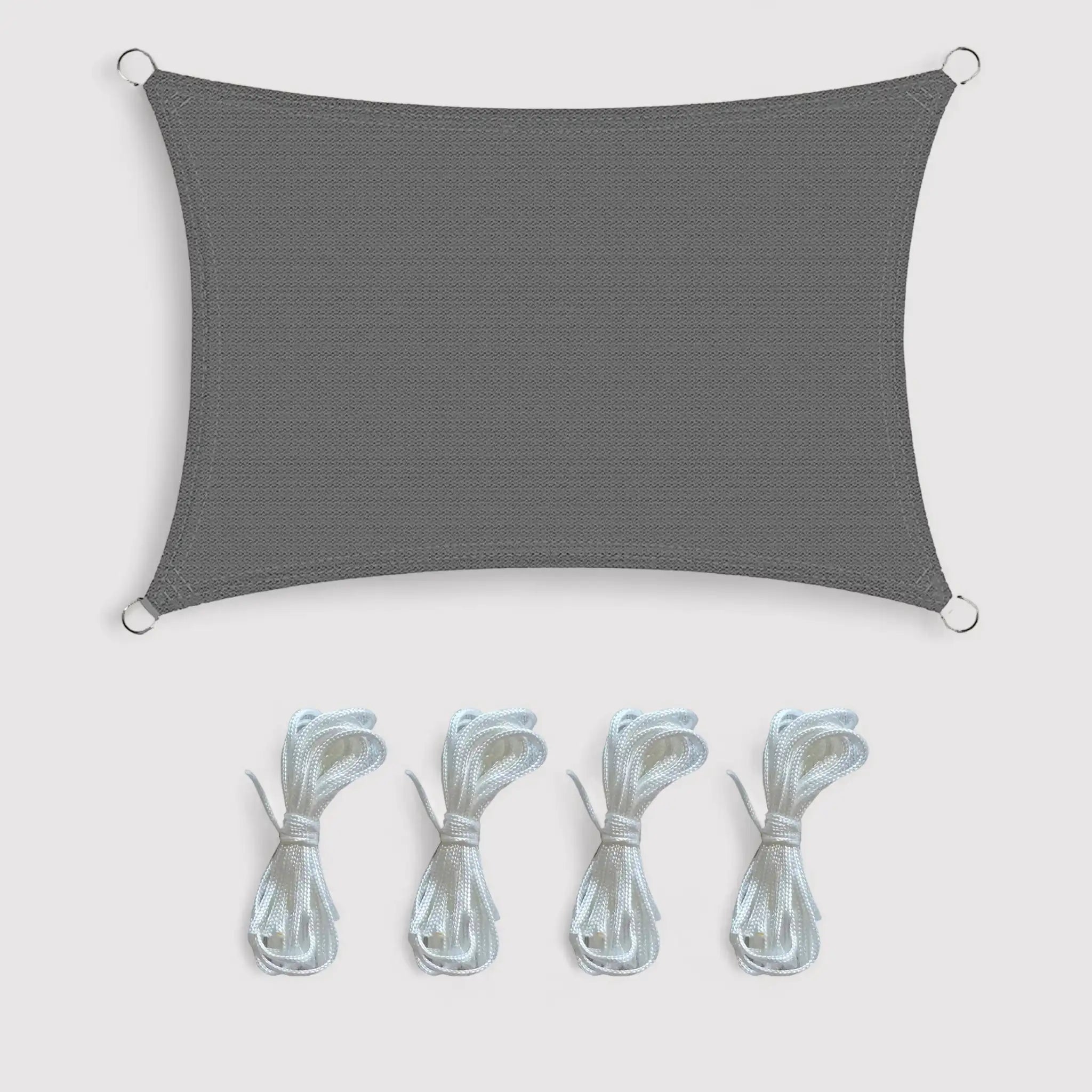 Nolina - Tenda a vela rettangolare grigia 2x3 mt con corde incluse