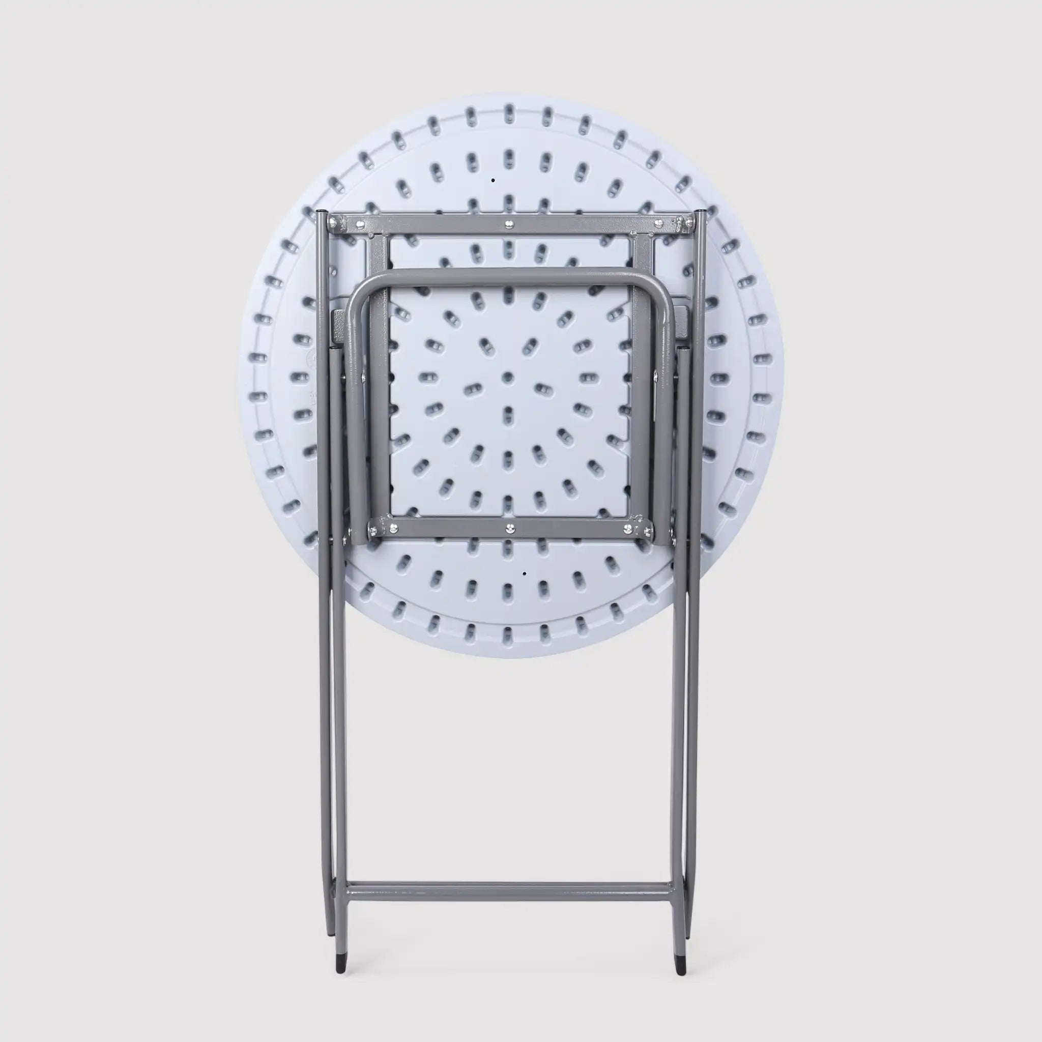 Basal - Tavolino rotondo salvaspazio grigio per giardino