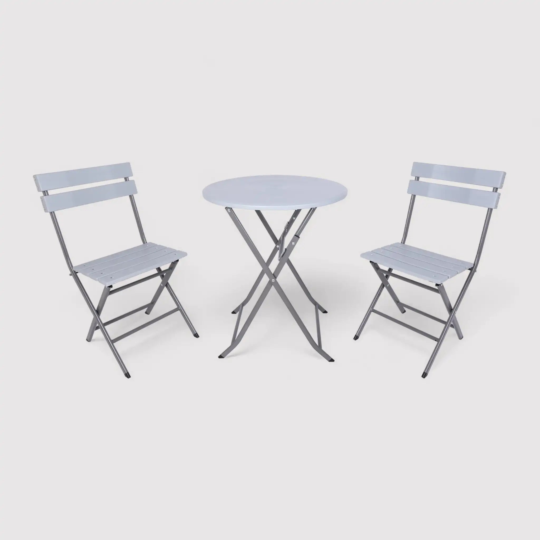 Basal - Tavolino rotondo salvaspazio grigio per giardino