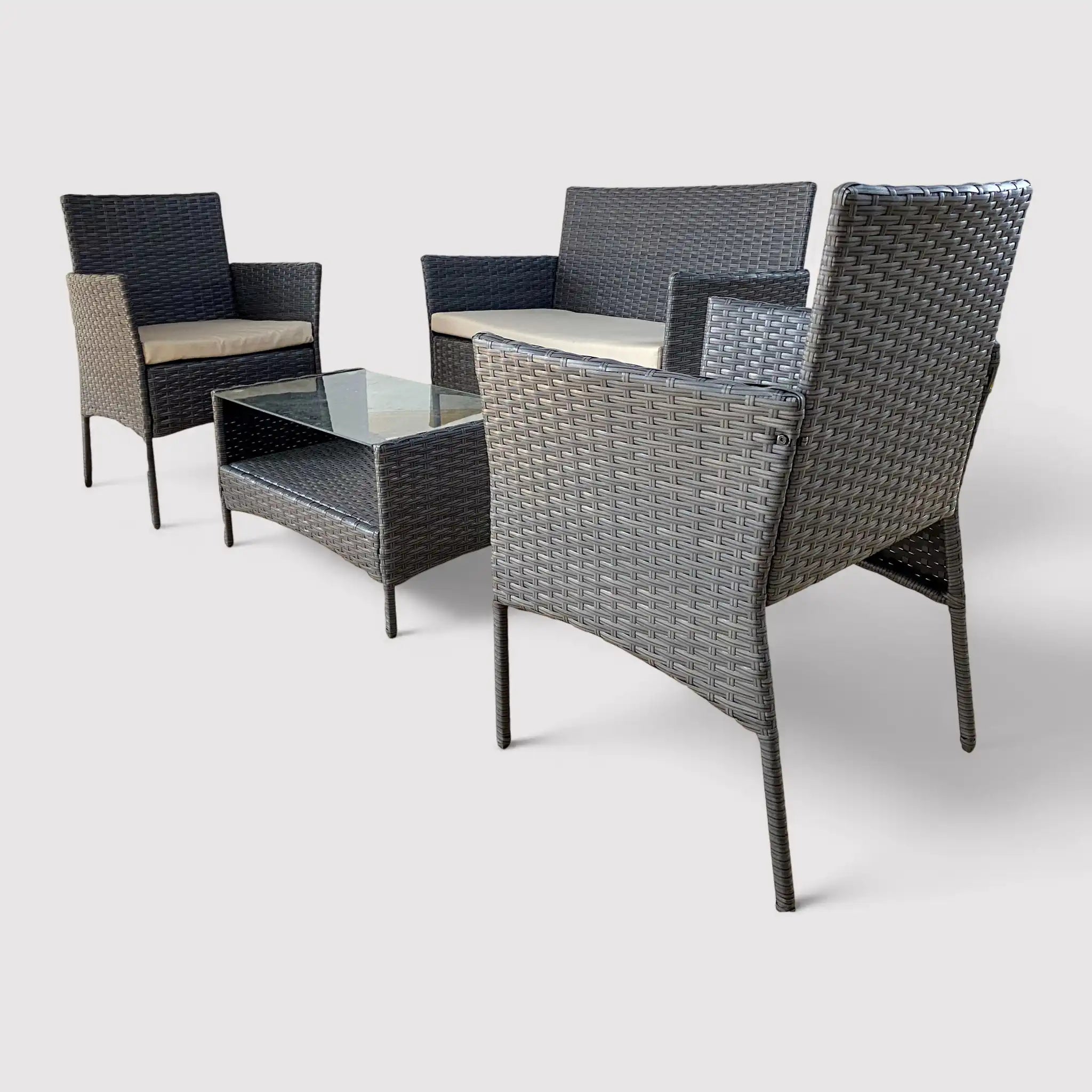 Viburno - Salottino da giardino con tavolino 2 sedie e divanetto