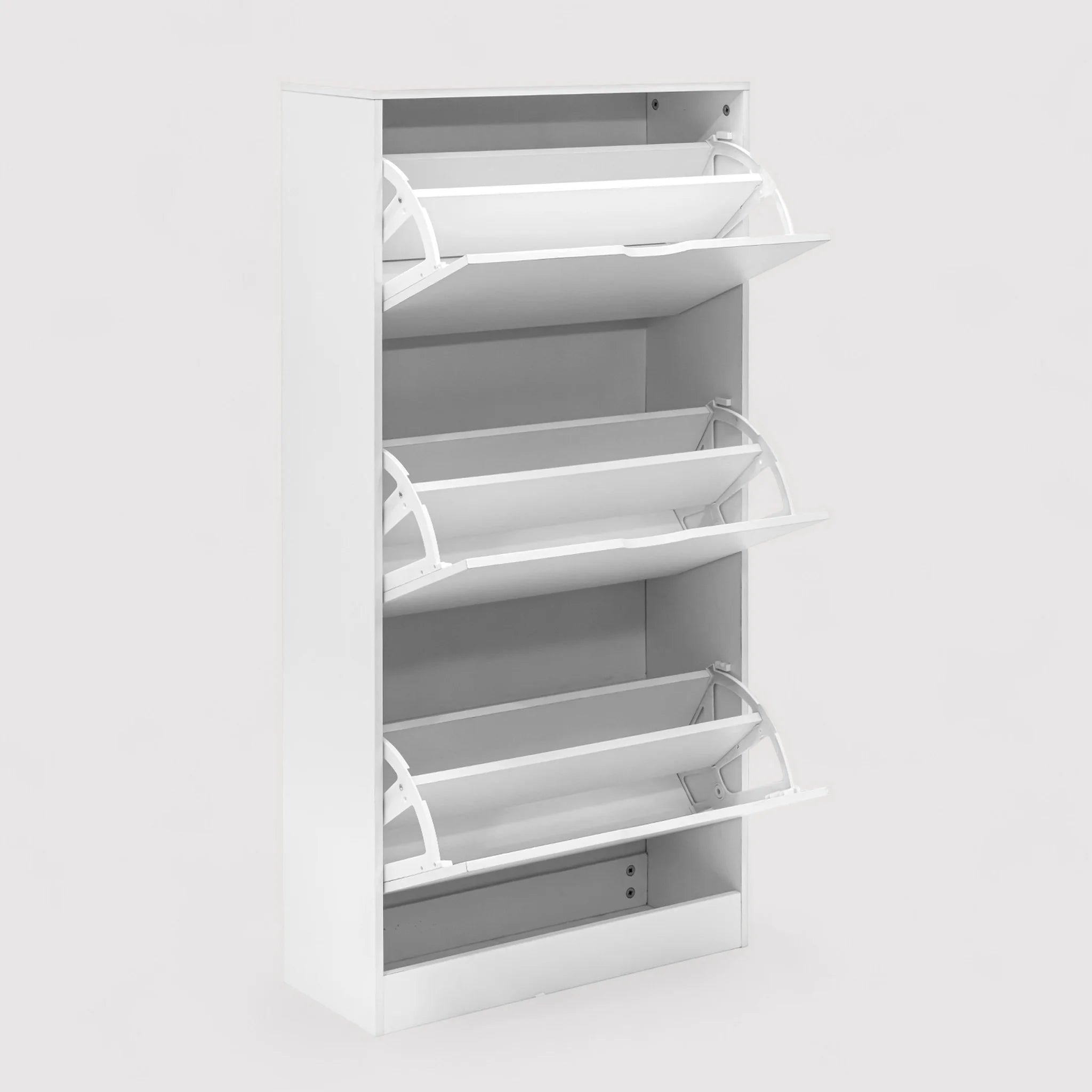 Carmona - Mobile scarpiera bianco con 3 ante a ribalta