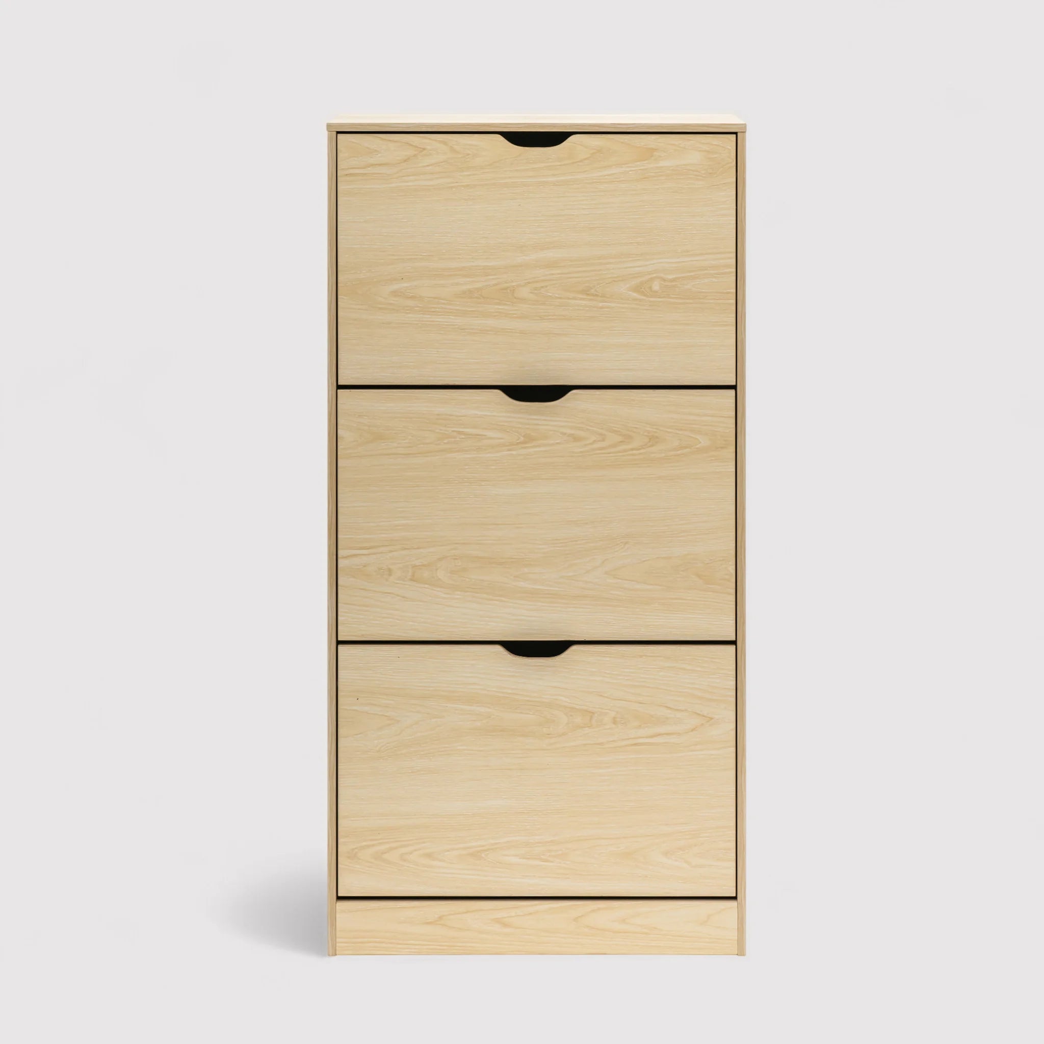 Mamey - Scarpiera da ingresso marrone chiaro con 3 ante