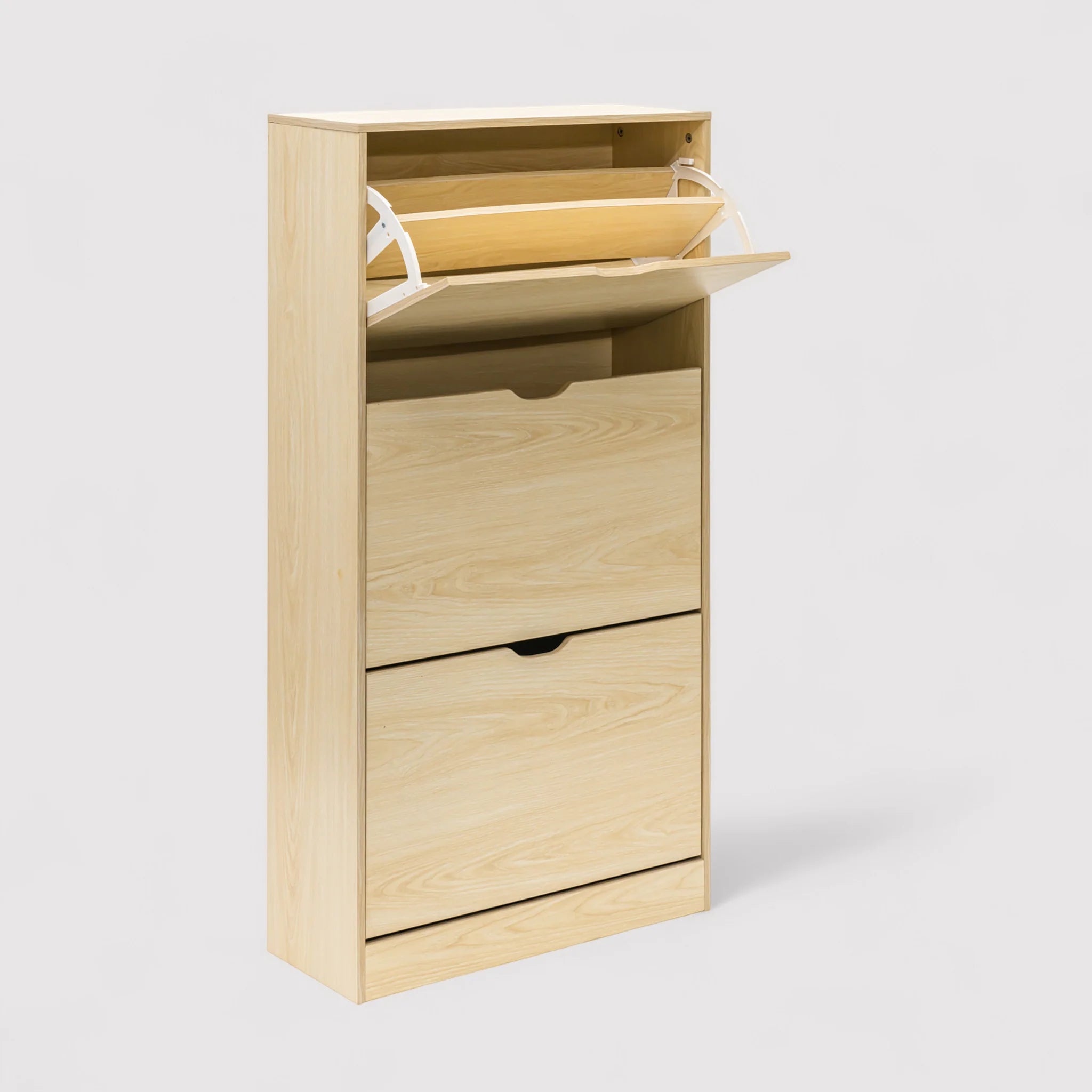 Mamey - Scarpiera da ingresso marrone chiaro con 3 ante