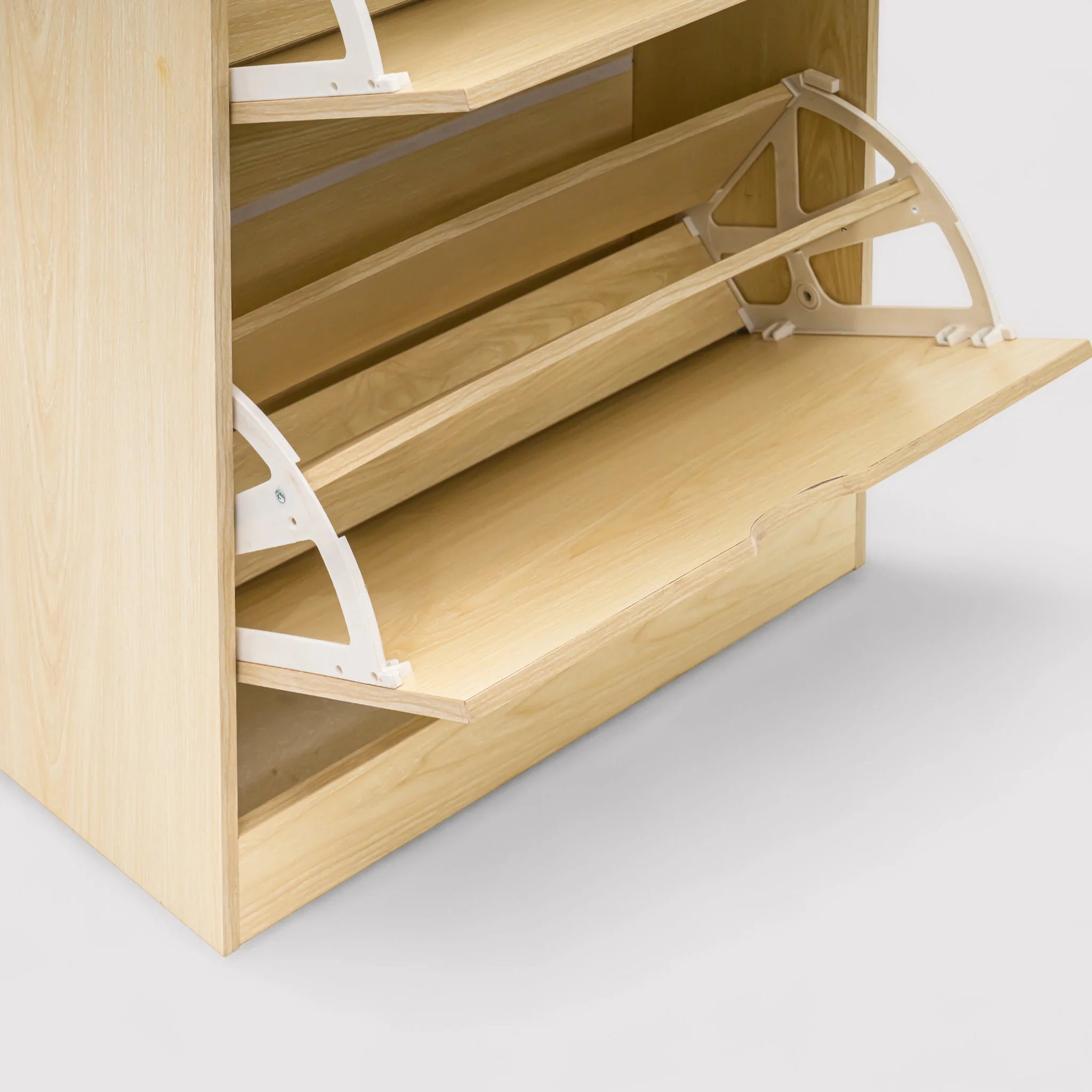 Mamey - Scarpiera da ingresso marrone chiaro con 3 ante