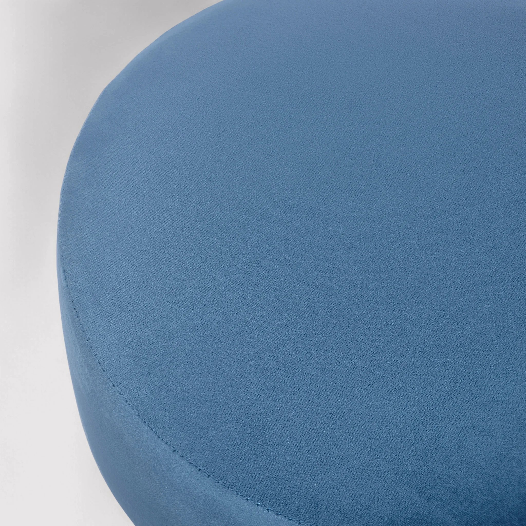 Yeere - Pouf sgabello blu in velluto per salotto