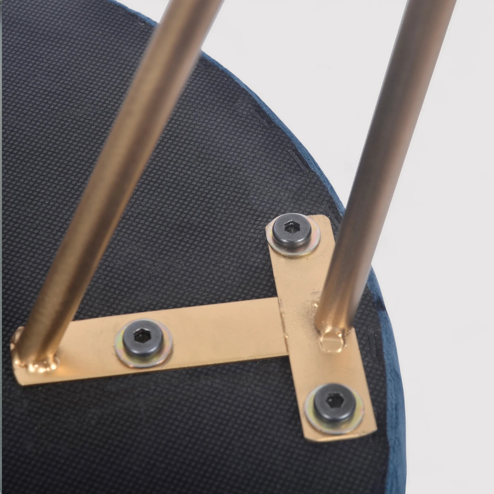 Yeere - Pouf sgabello blu in velluto per salotto