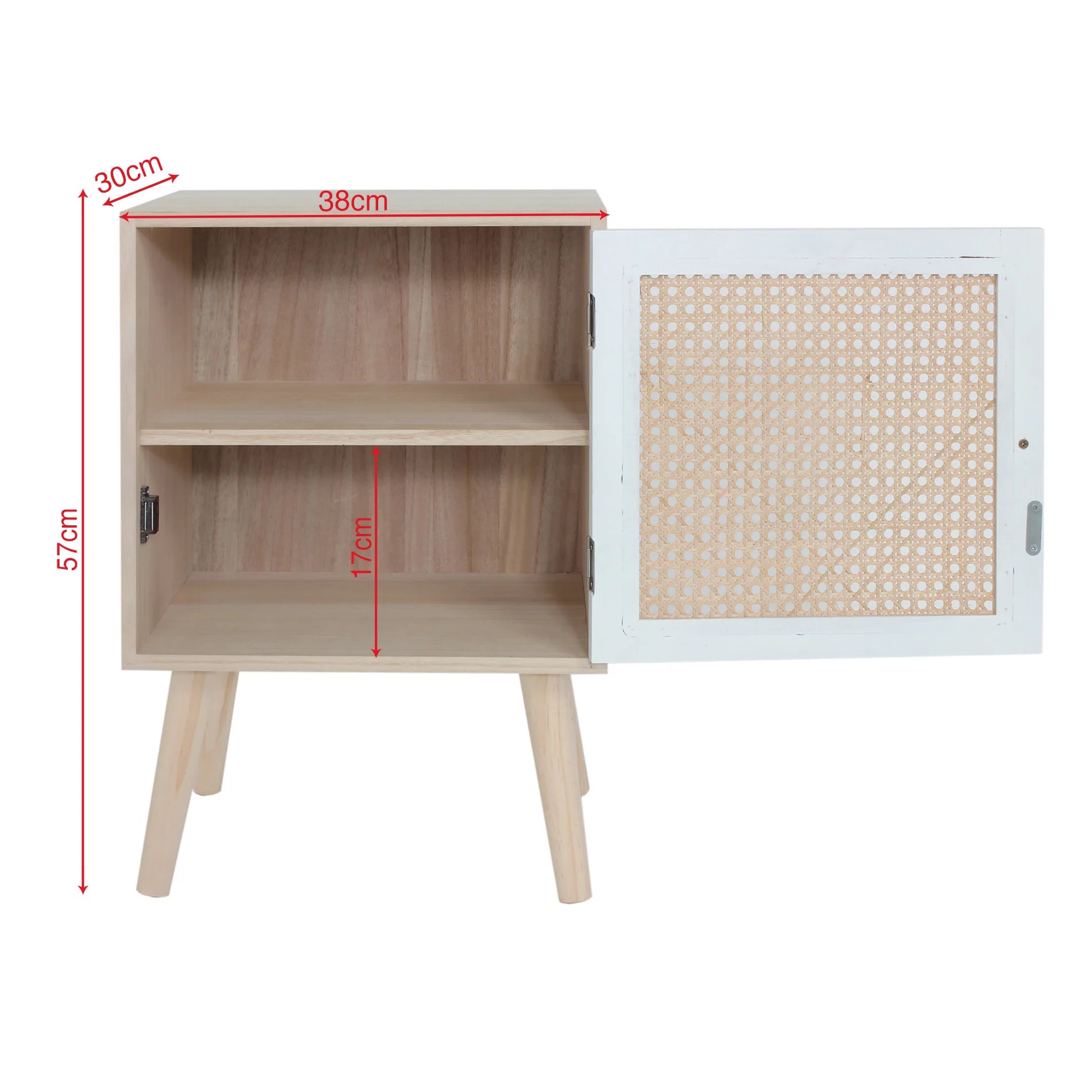 Iberide - Piccolo comodino in stile scandinavo con 1 anta