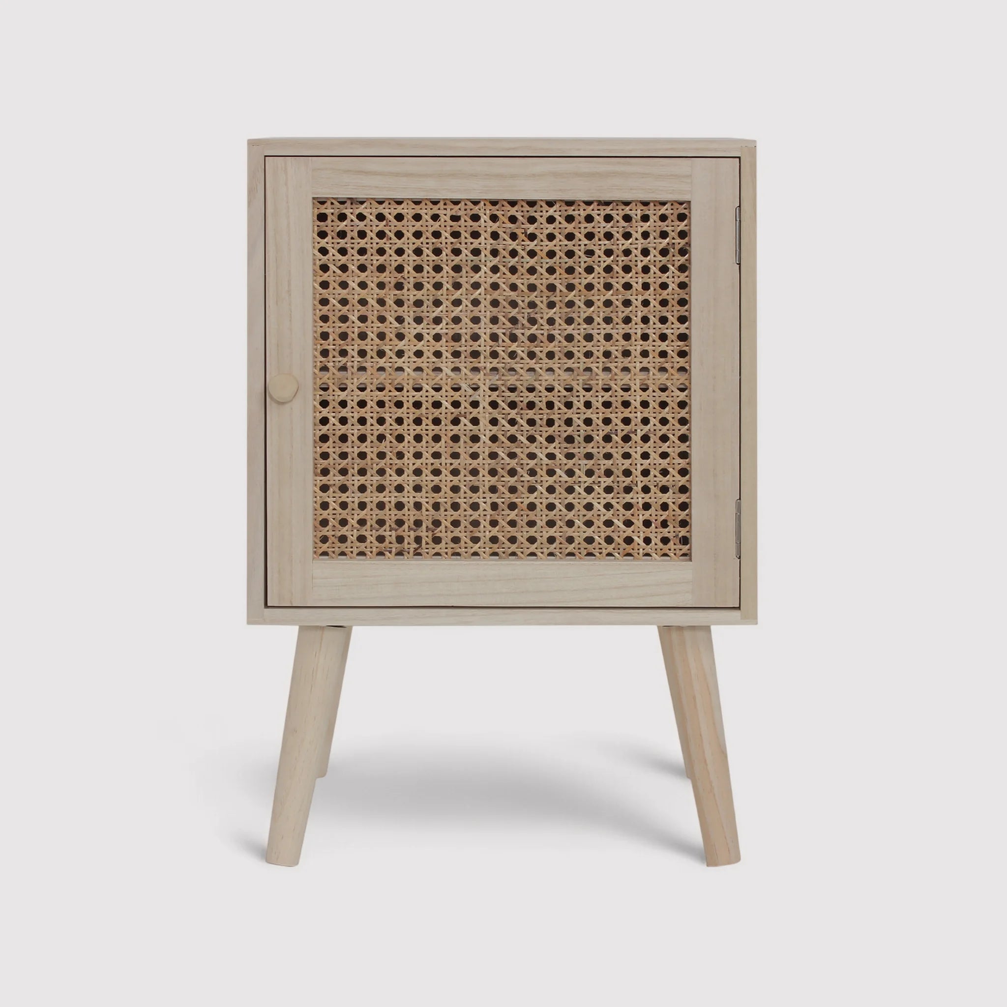 Jujube - Comodino quadrato in legno naturale con 1 anta