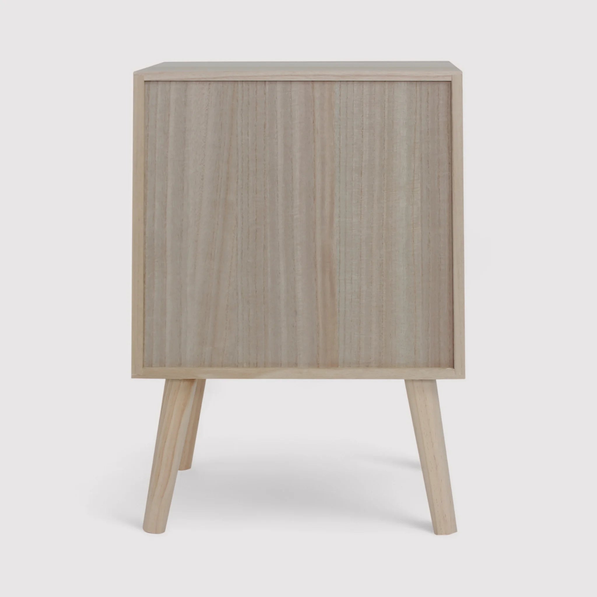 Jujube - Comodino quadrato in legno naturale con 1 anta