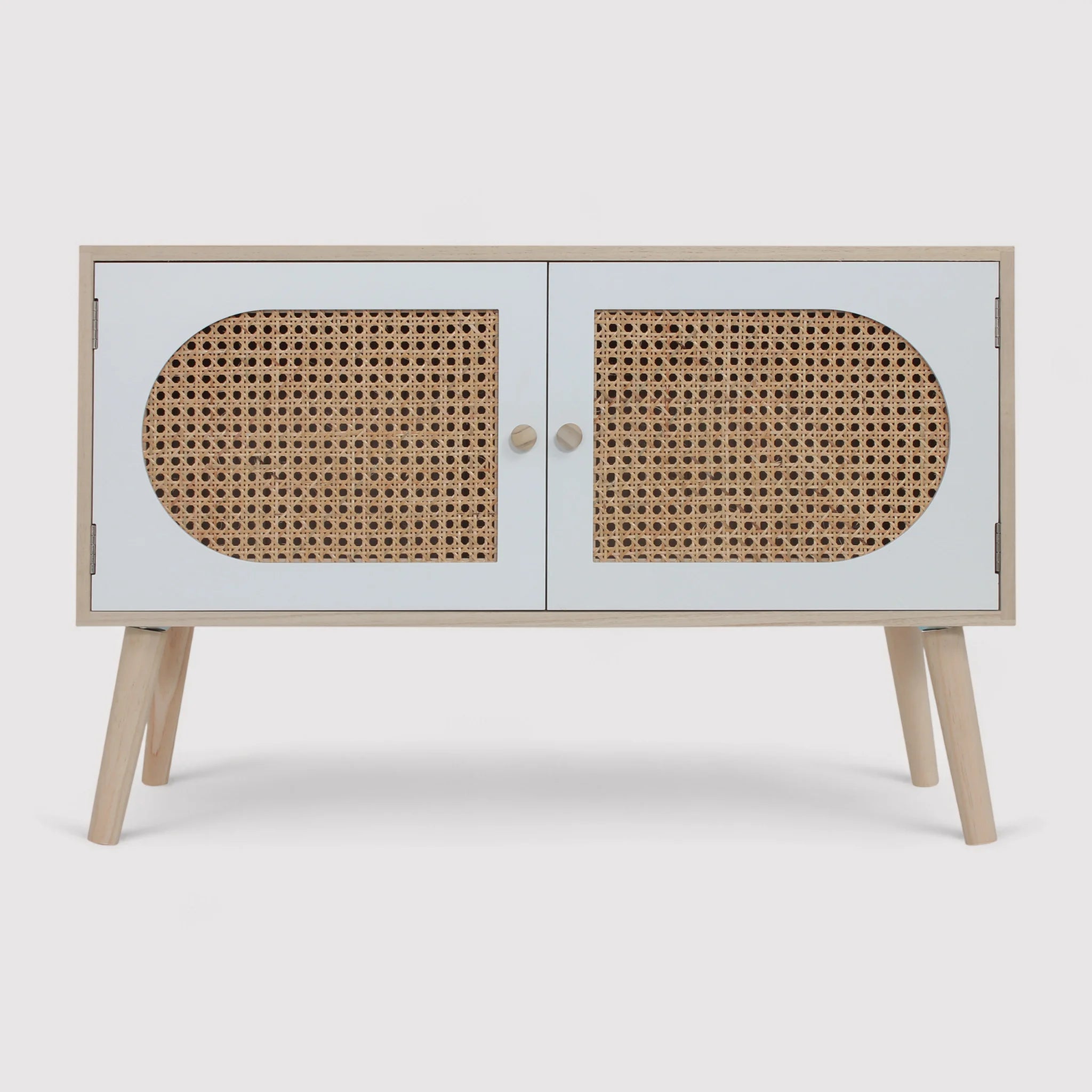 Kengai - Mobile per soggiorno con 2 ante in stile boho e scandinavo