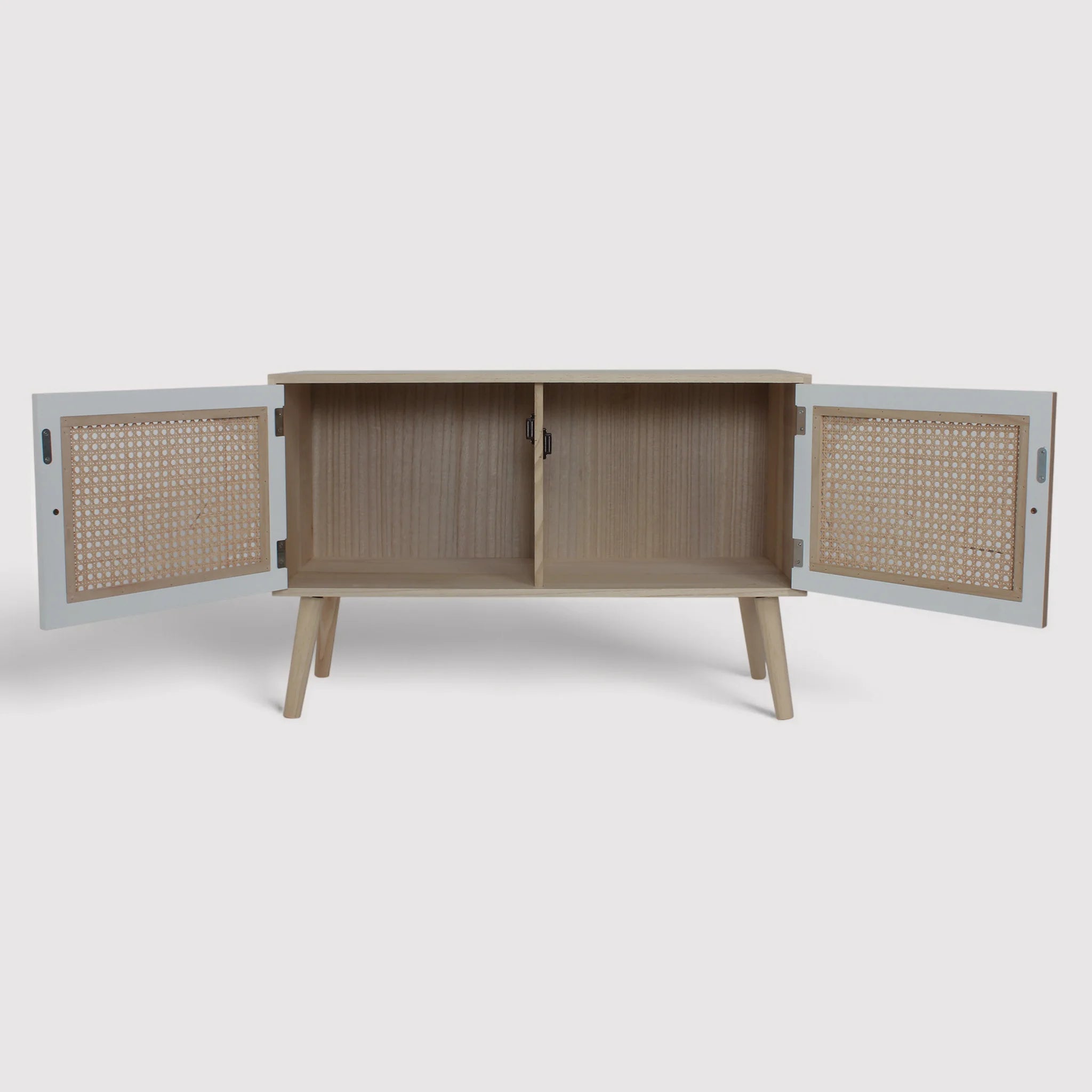 Kengai - Mobile per soggiorno con 2 ante in stile boho e scandinavo