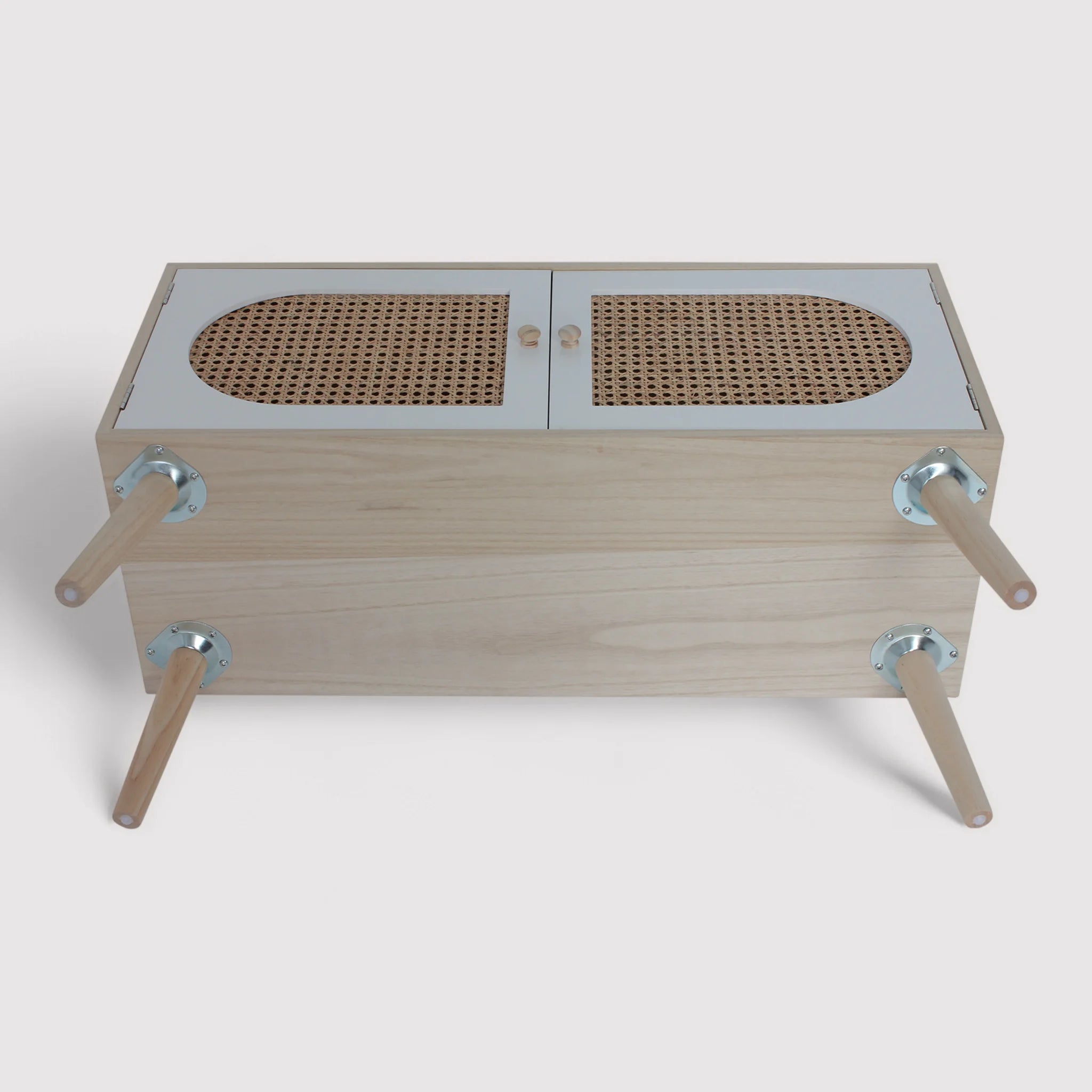 Kengai - Mobile per soggiorno con 2 ante in stile boho e scandinavo