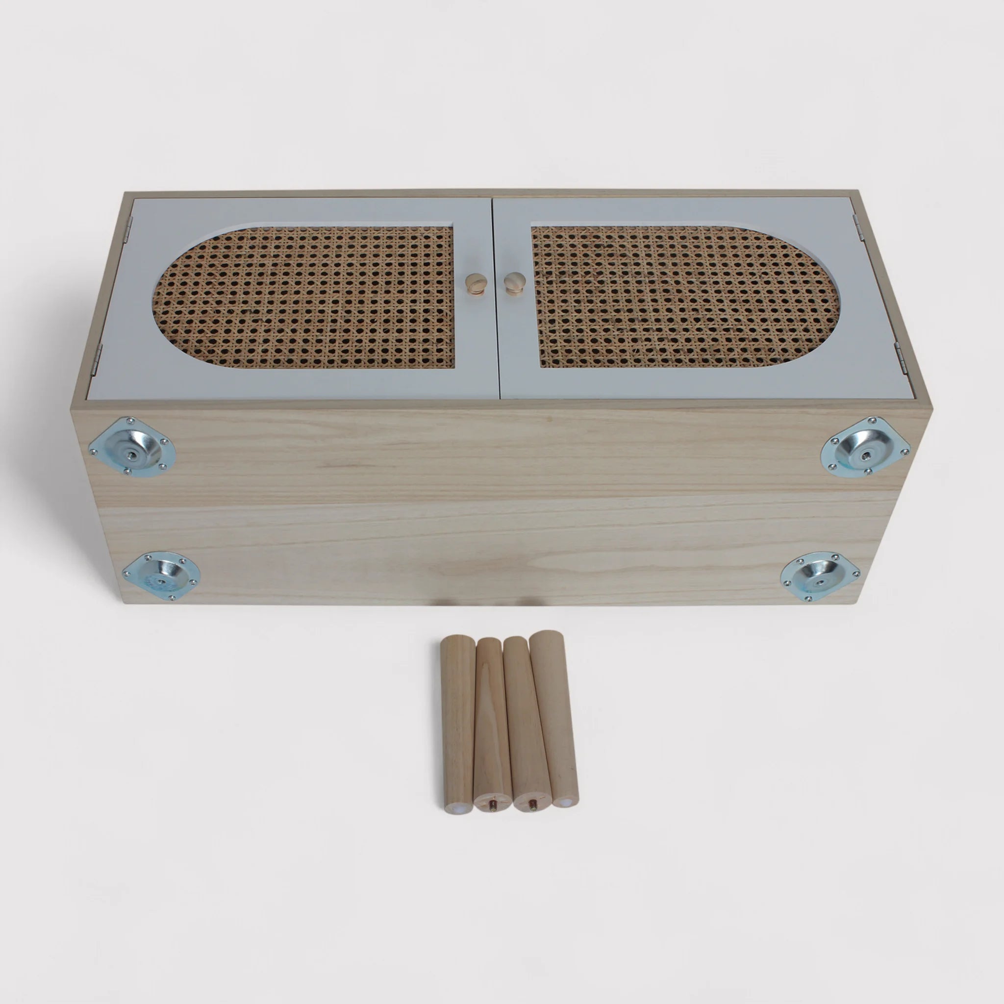 Kengai - Mobile per soggiorno con 2 ante in stile boho e scandinavo