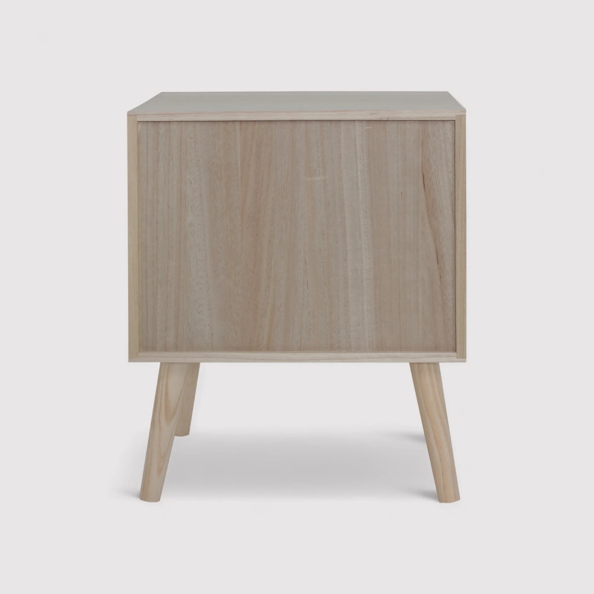 Salak - Comodino in legno bianco in stile boho e scandinavo