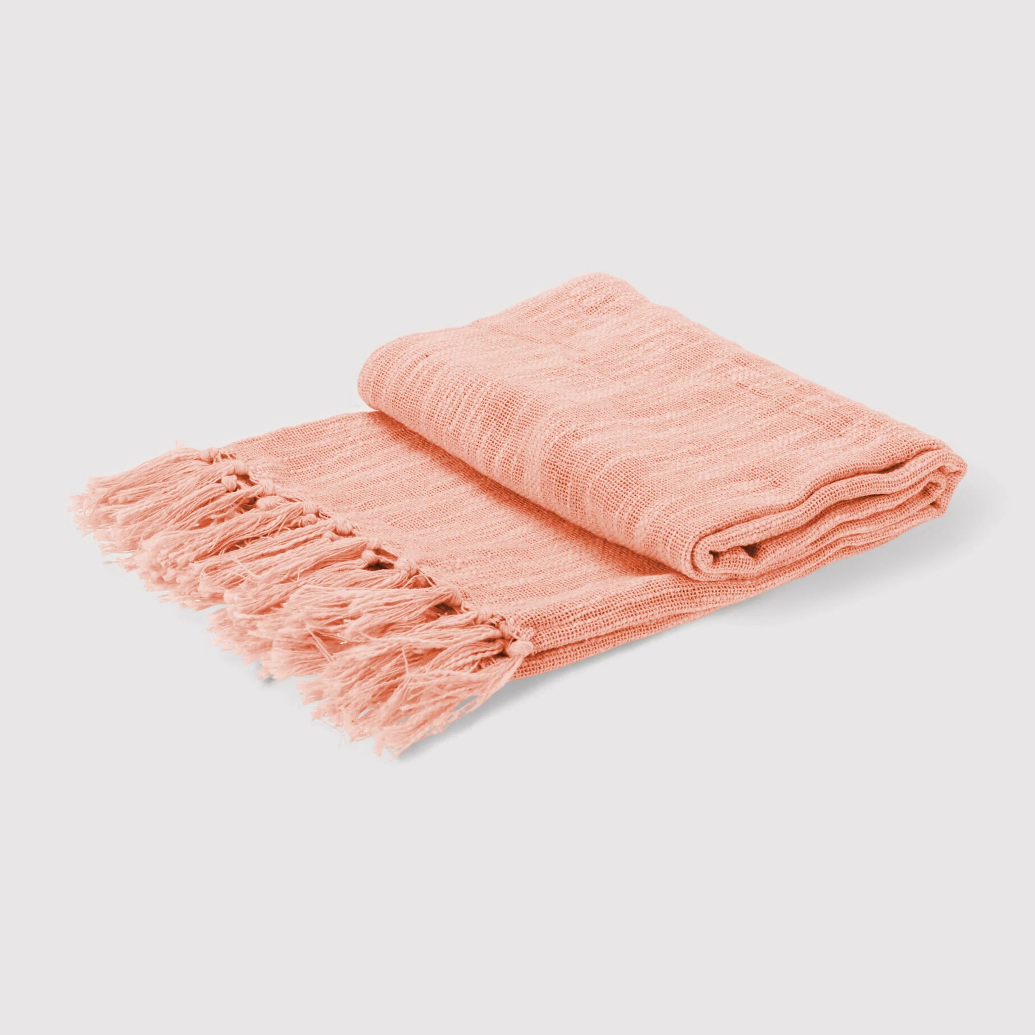 Clivia - Coperta rosa in cotone decorativa per divano o letto