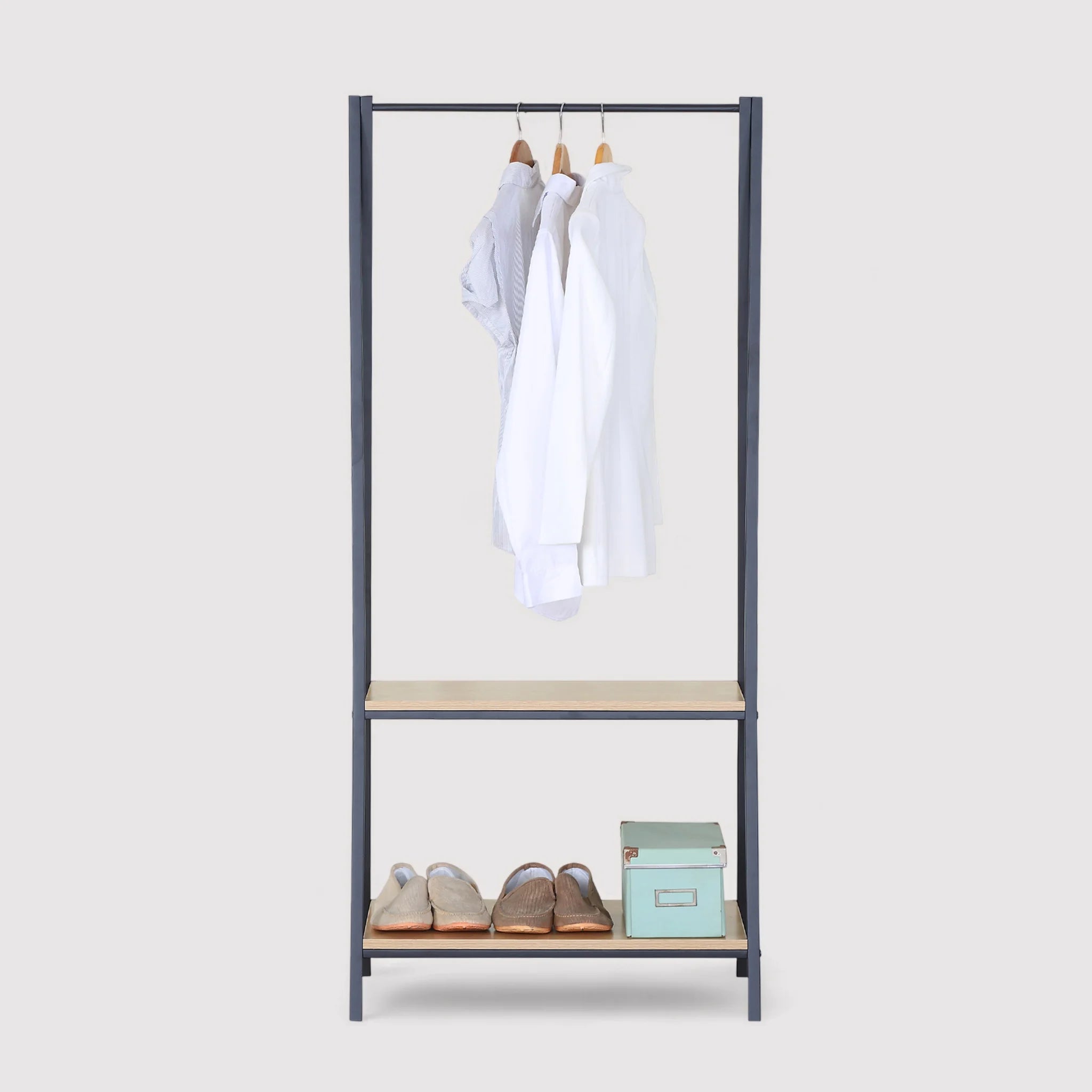 Surfinia - Stand appendiabiti in metallo con 2 ripiani