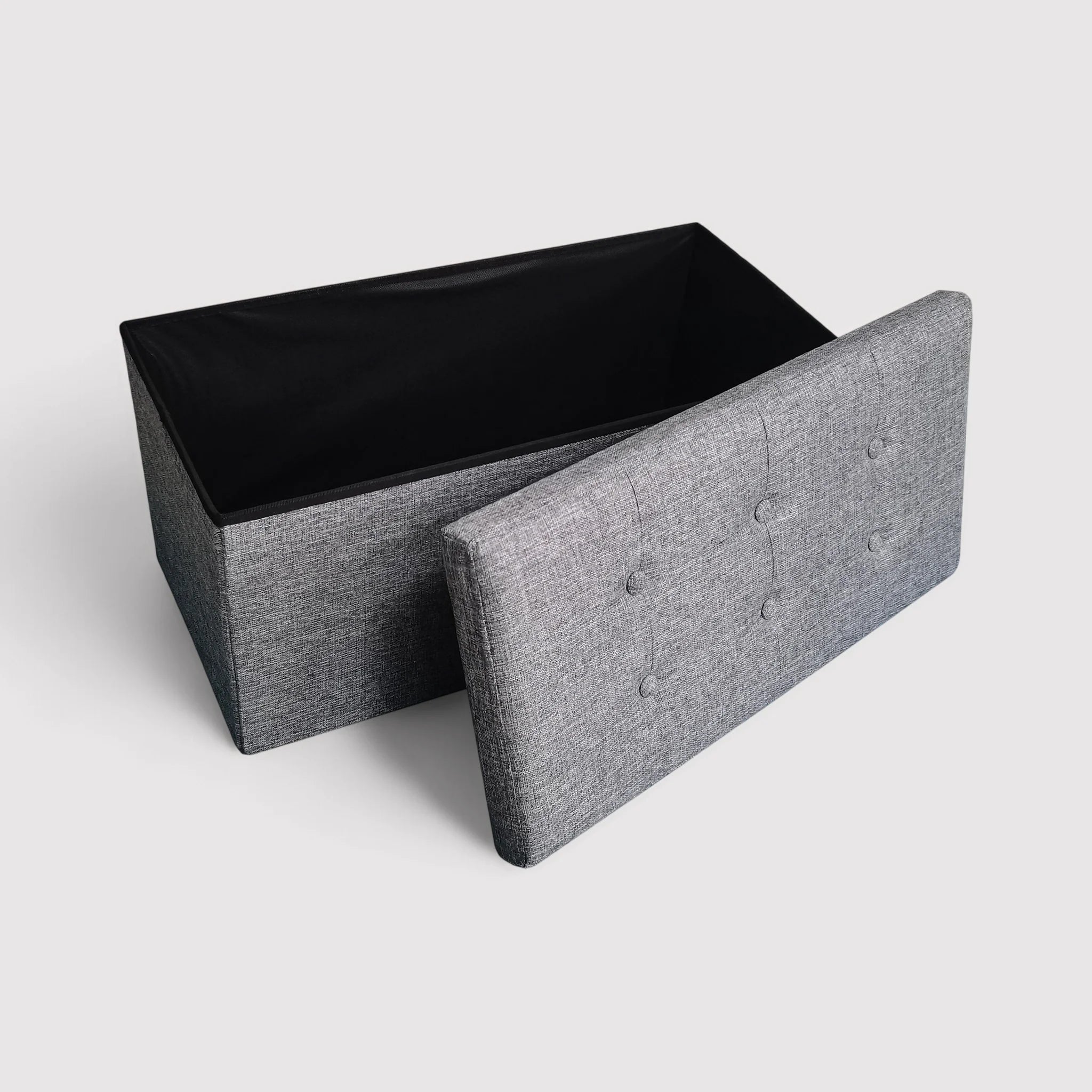 Caladium - Pouf rettangolare grigio con vano portaoggetti