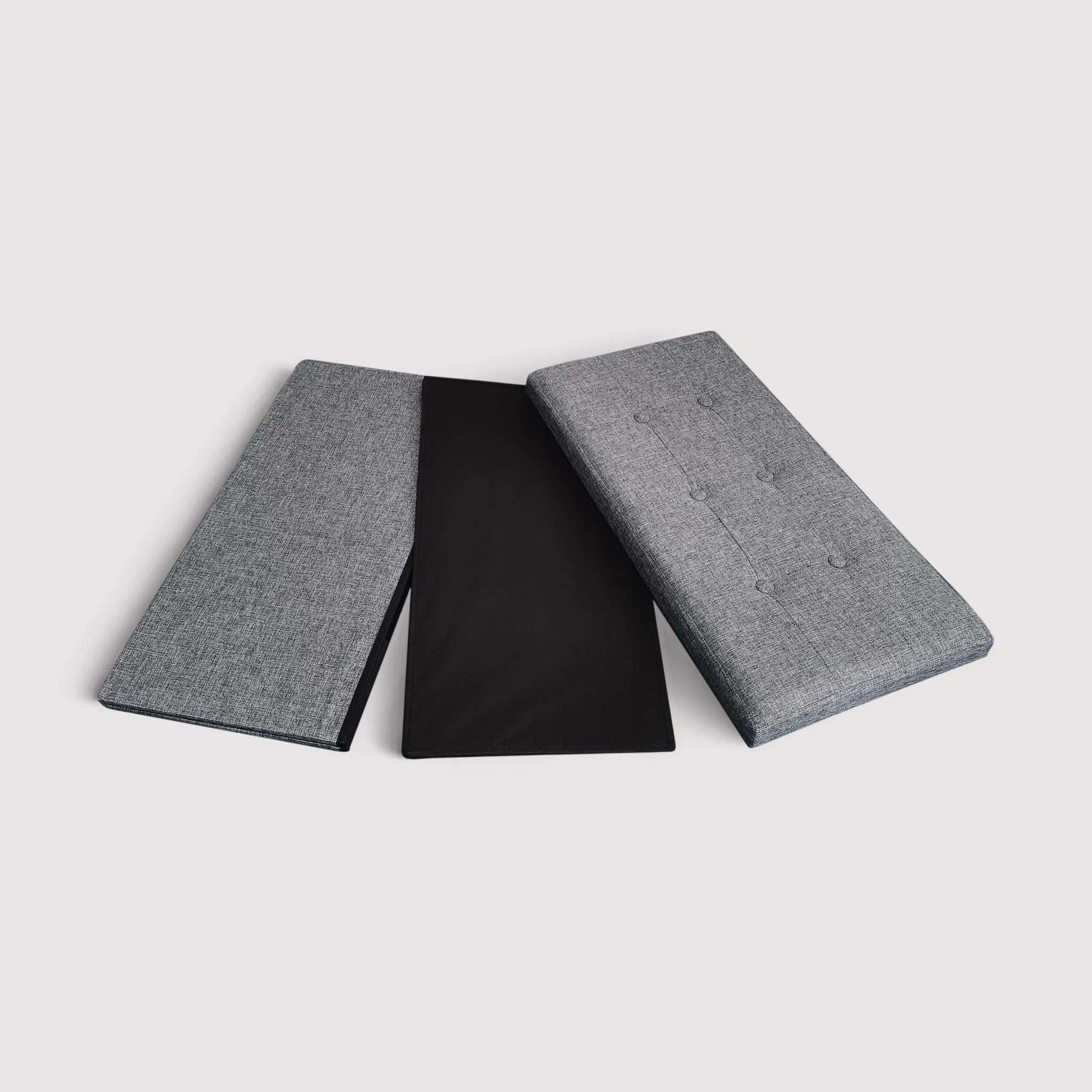 Caladium - Pouf rettangolare grigio con vano portaoggetti