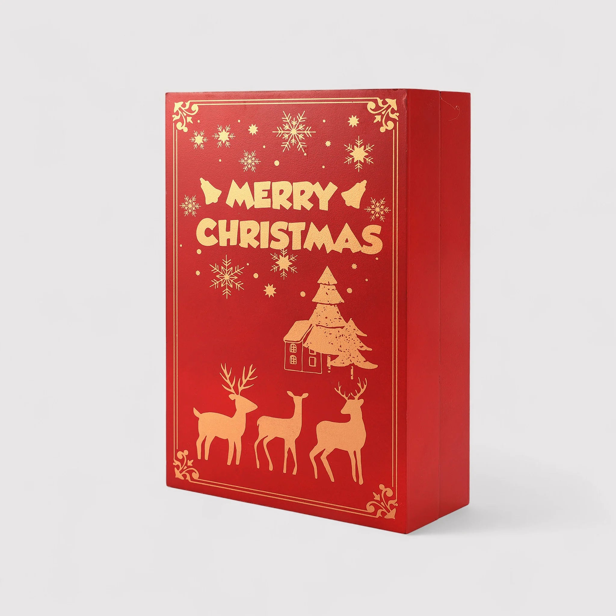 Emblica - Calendario dell'Avvento rosso con 24 cassettini e luci