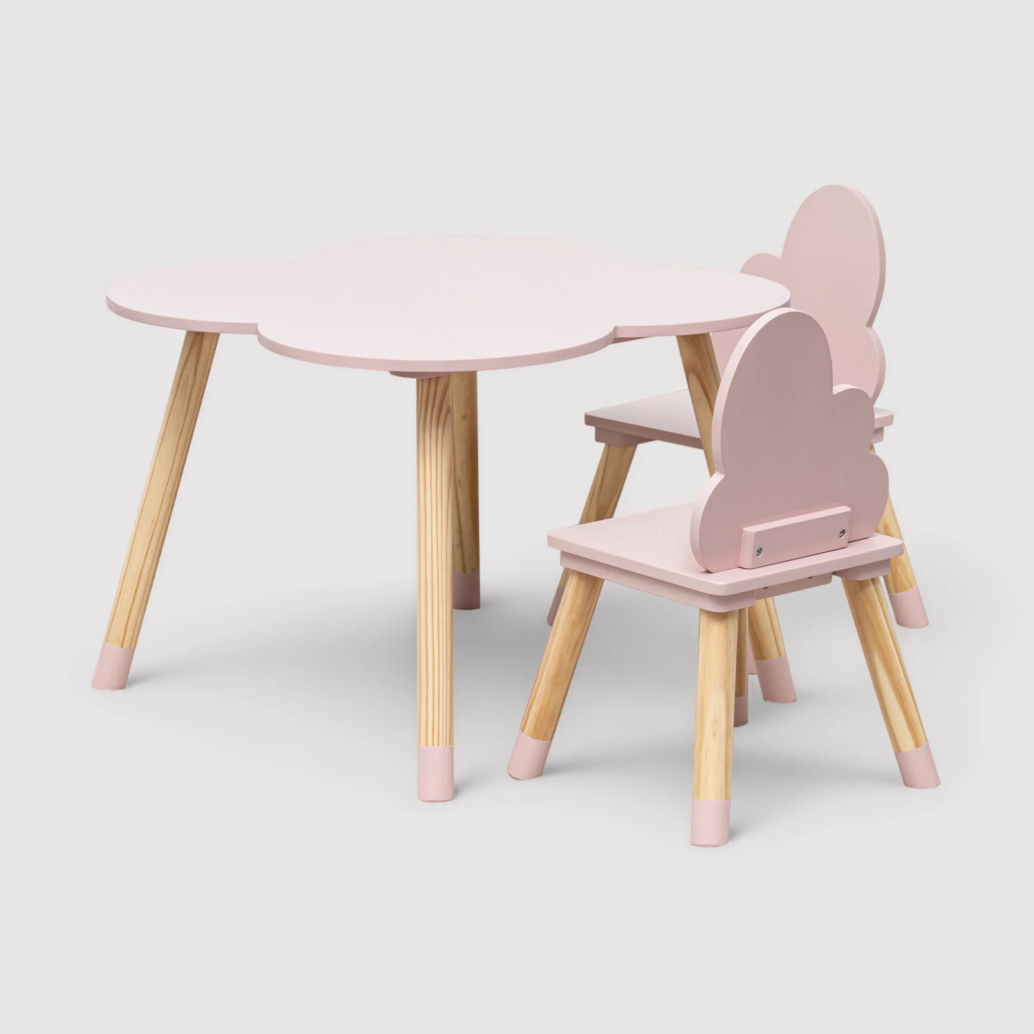 Sapote - Tavolino e 2 seggiole rosa per cameretta dei bimbi