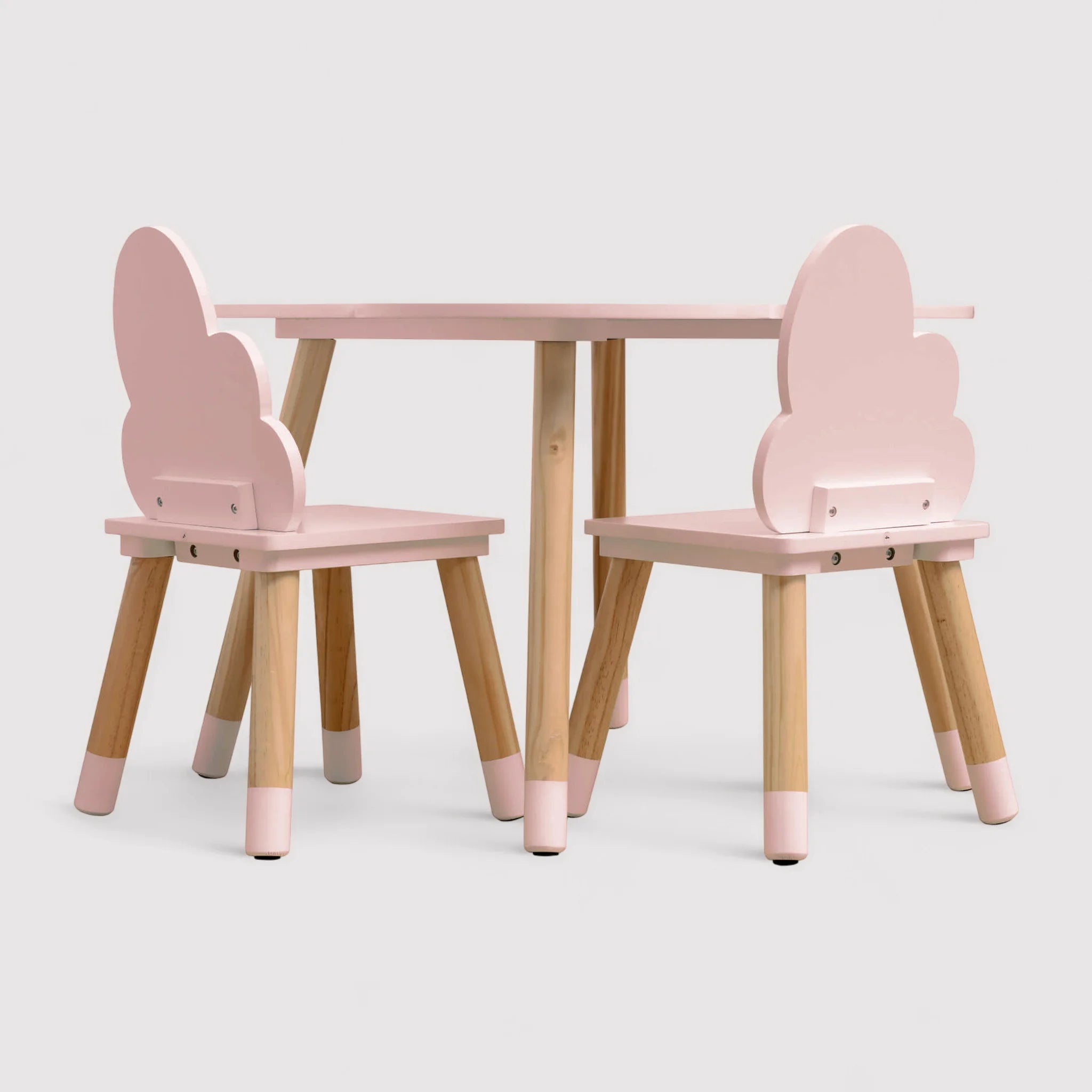 Sapote - Tavolino e 2 seggiole rosa per cameretta dei bimbi