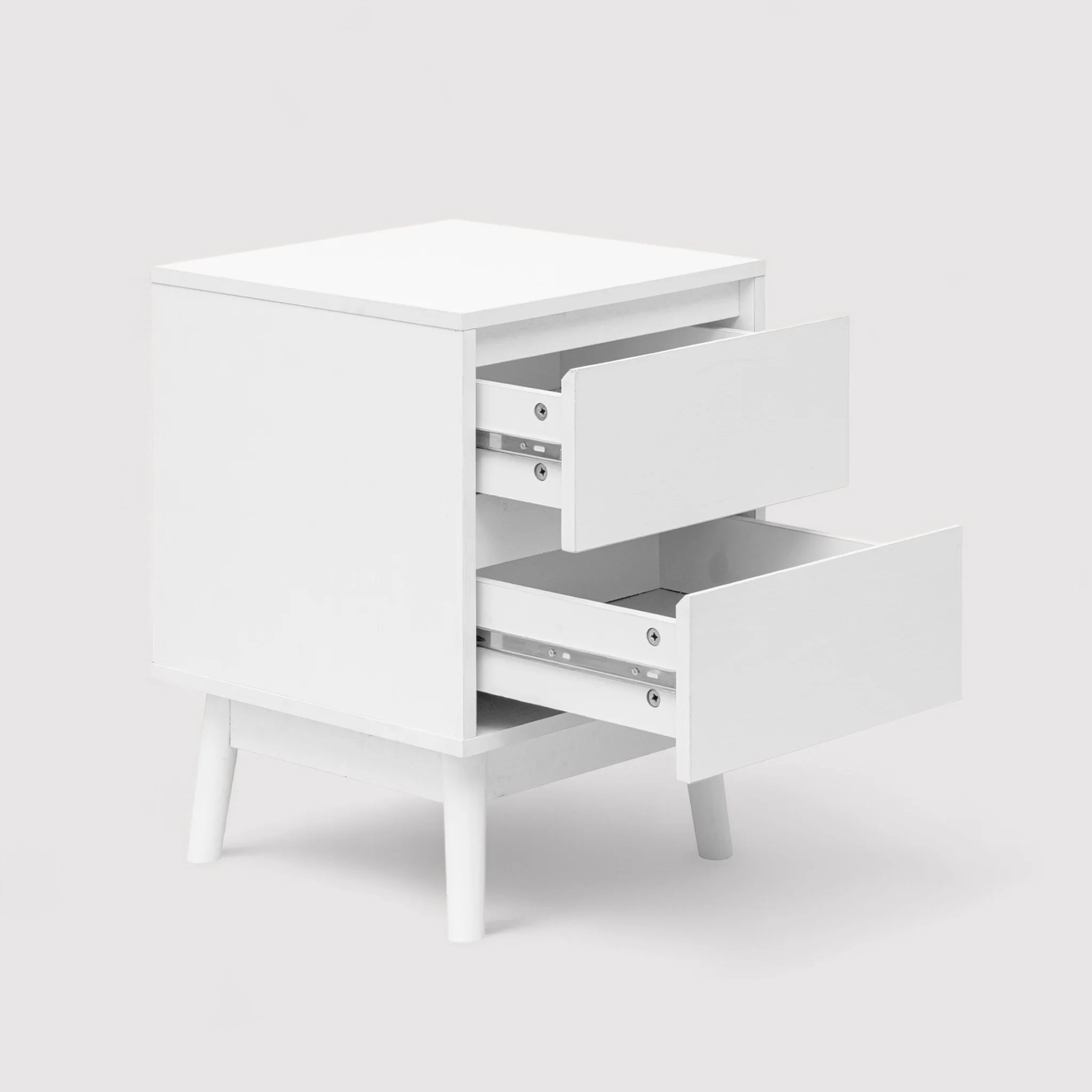 Yuzu - Comodino in stile moderno bianco con 2 cassetti