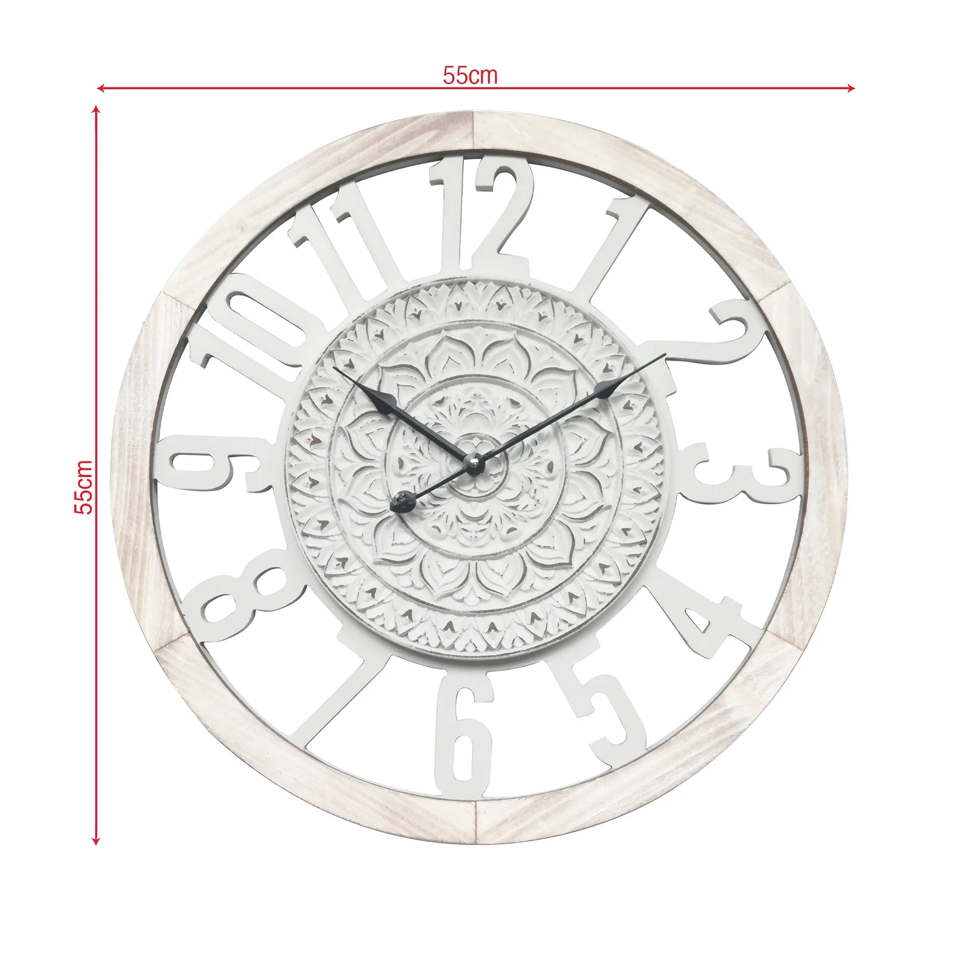 Carya - Orologio bianco boho chic con decorazione a mandala
