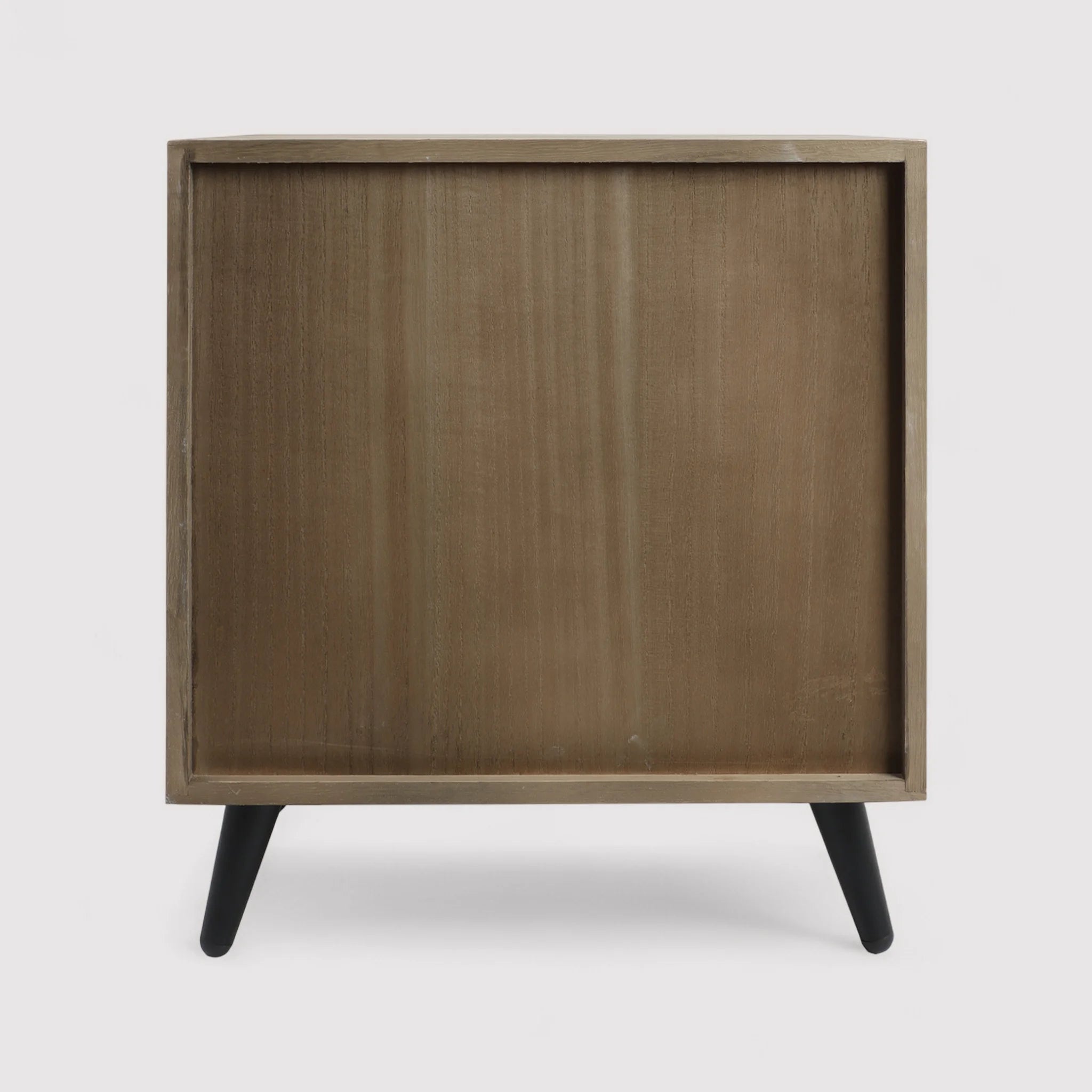 Kanoko - Comodino basso in stile boho con 2 cassetti