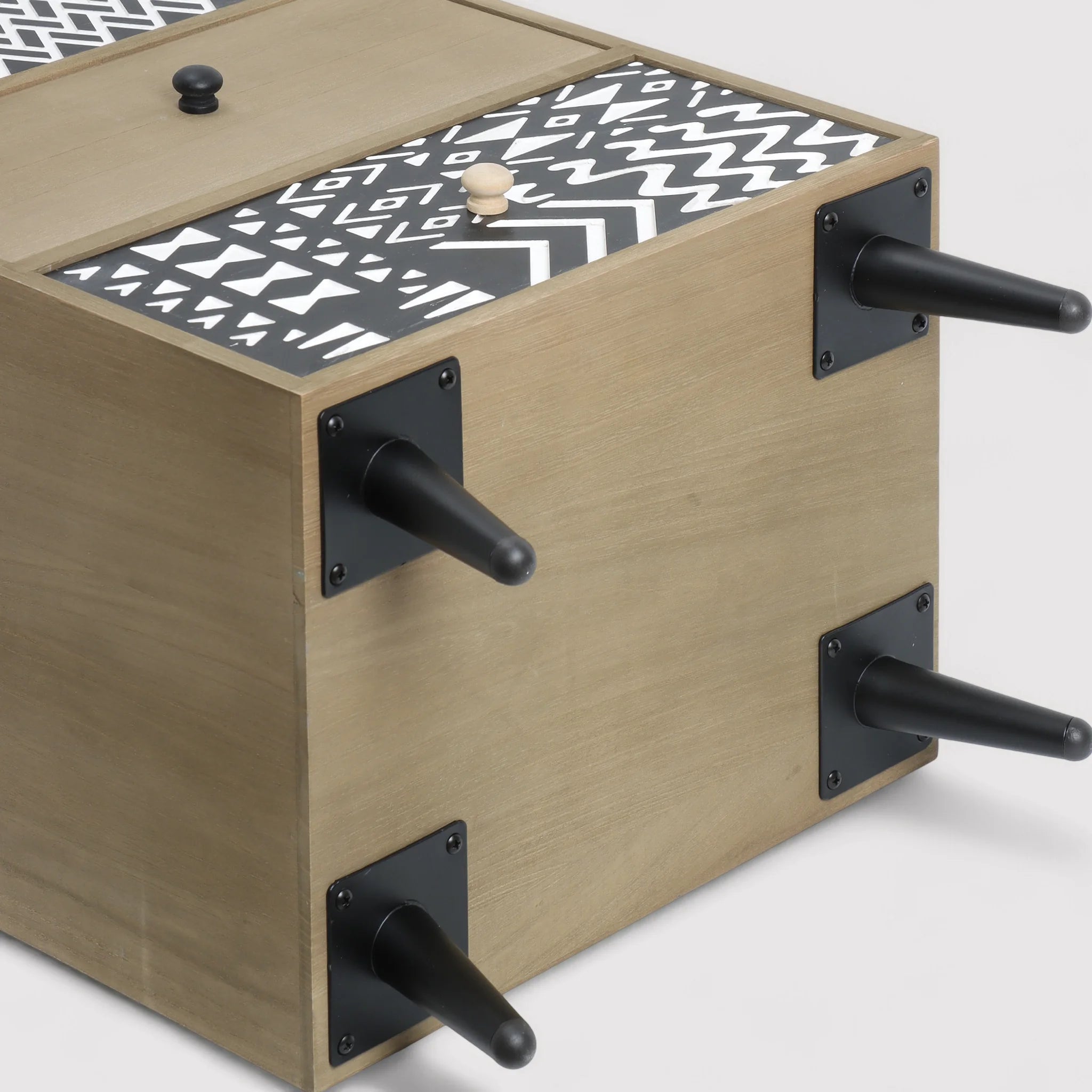 Ayame - Cassettiera salvaspazio marrone e nera con 4 cassetti