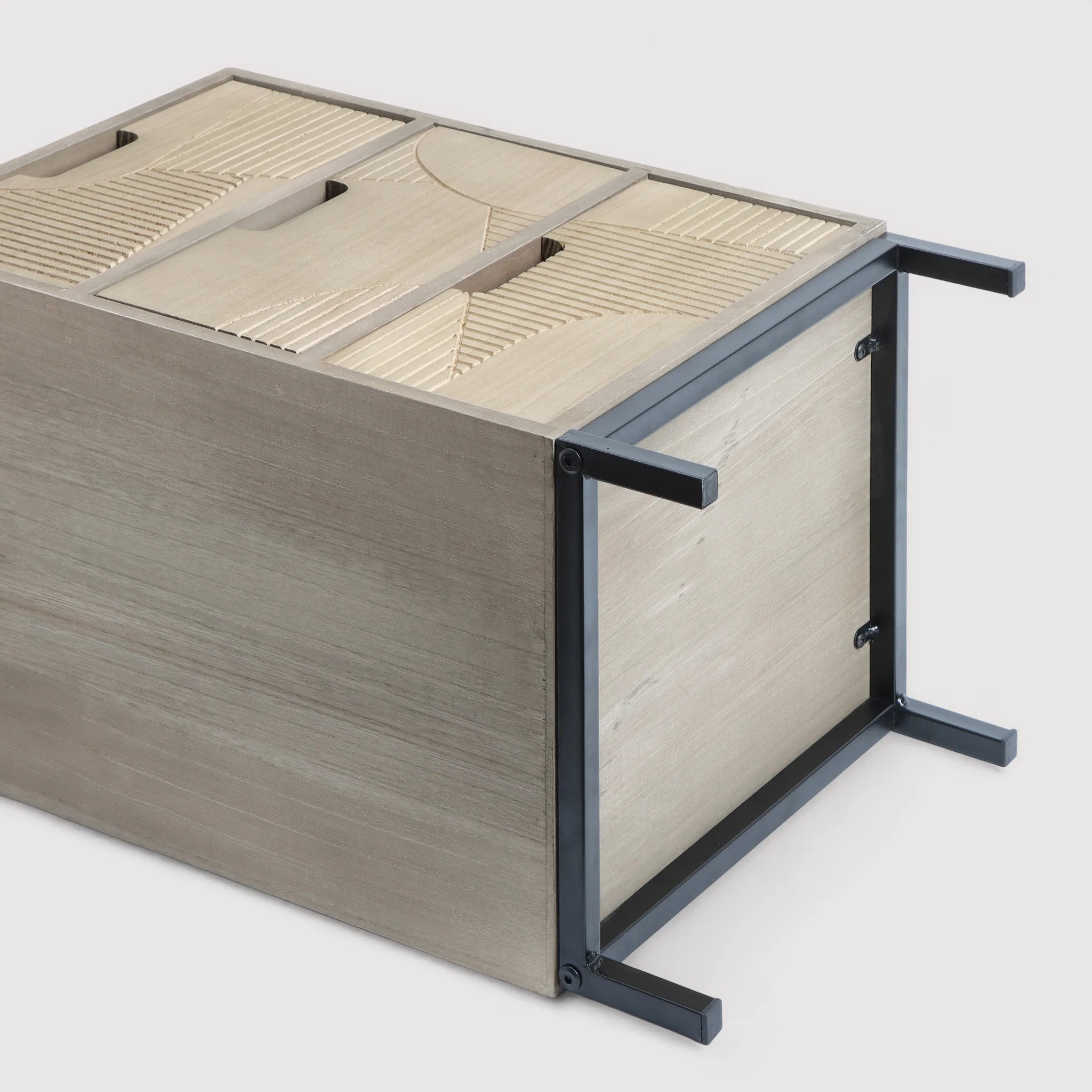 Nelumbo - Comodino compatto in stile moderno con 3 cassetti