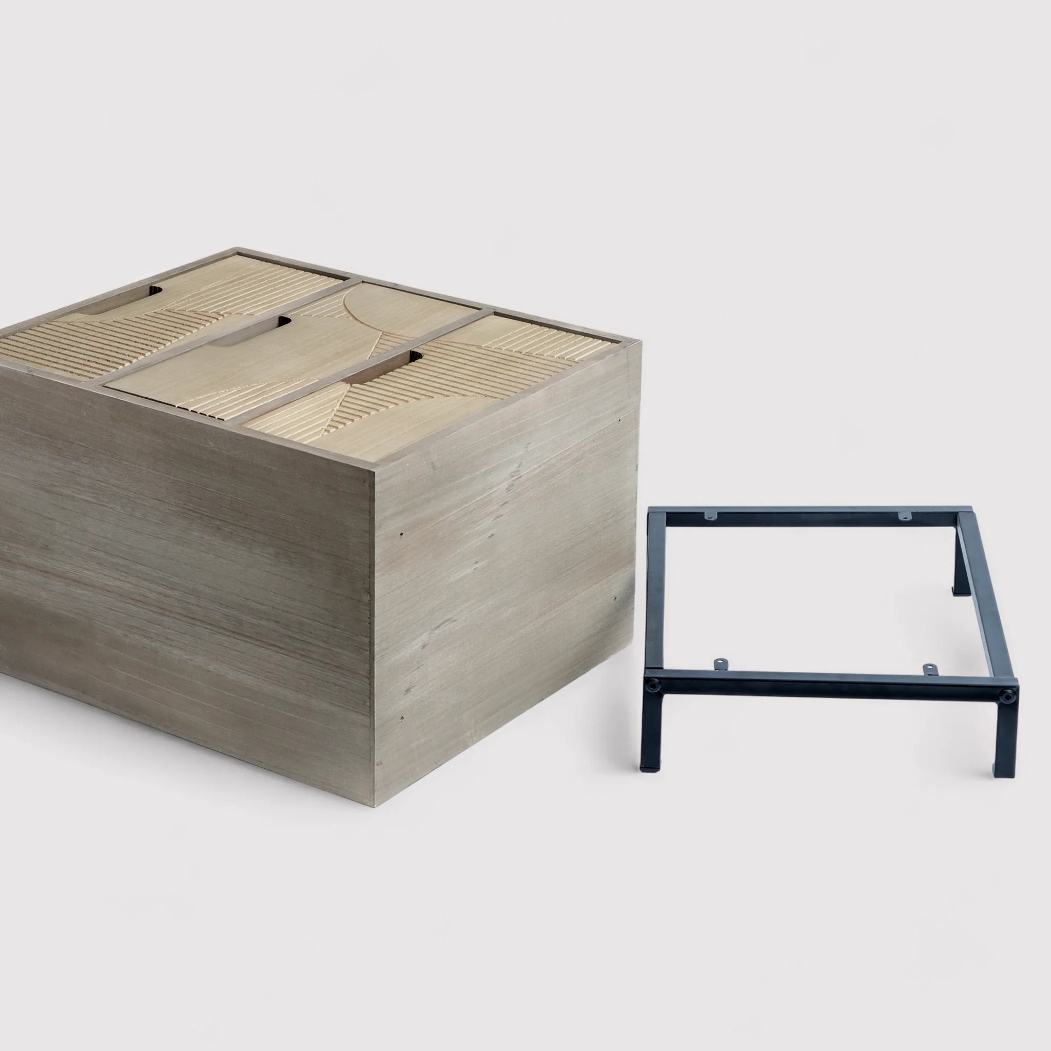 Nelumbo - Comodino compatto in stile moderno con 3 cassetti