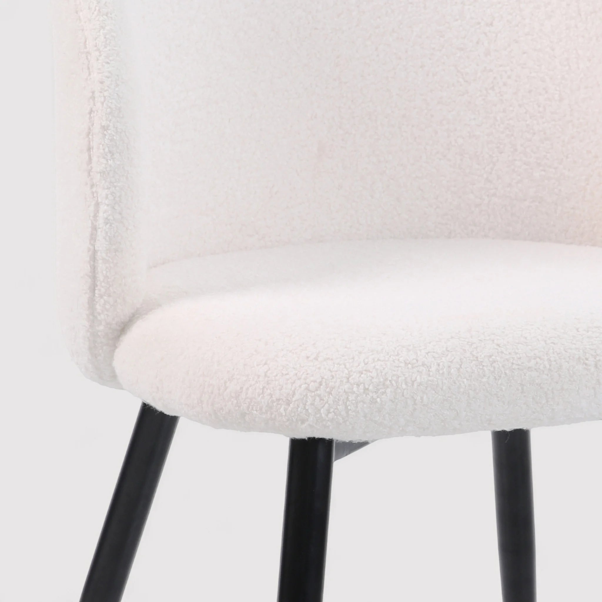 Karamu - Set di 2 sedie in tessuto color crema