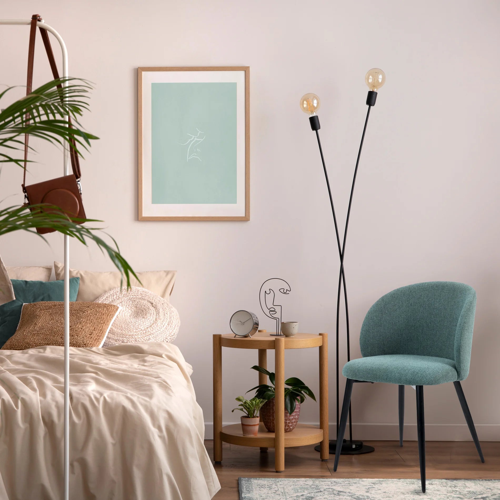 Festuca - Set 2 sedie da soggiorno color verde acqua