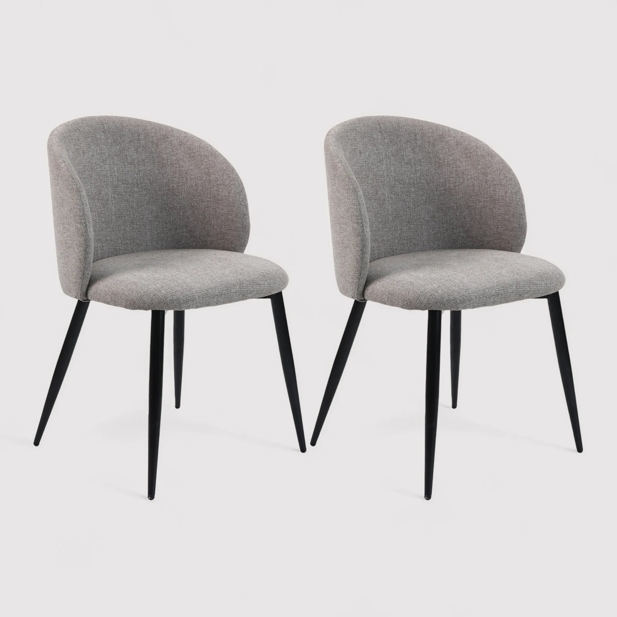 Cordia - Set 2 seggiole grigio tortora per sala da pranzo