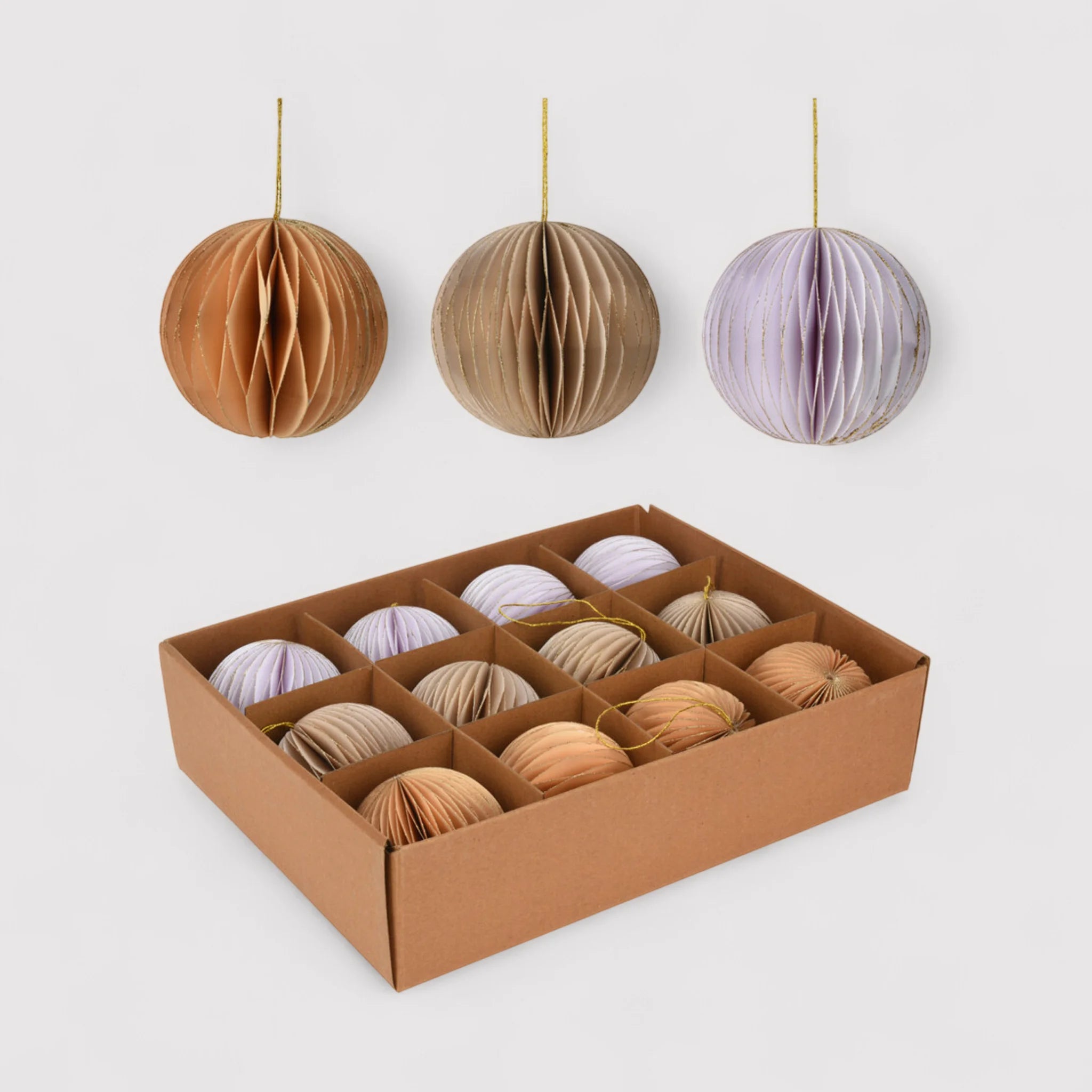 Saphira - Decorazioni in carta per albero di Natale 12 pezzi