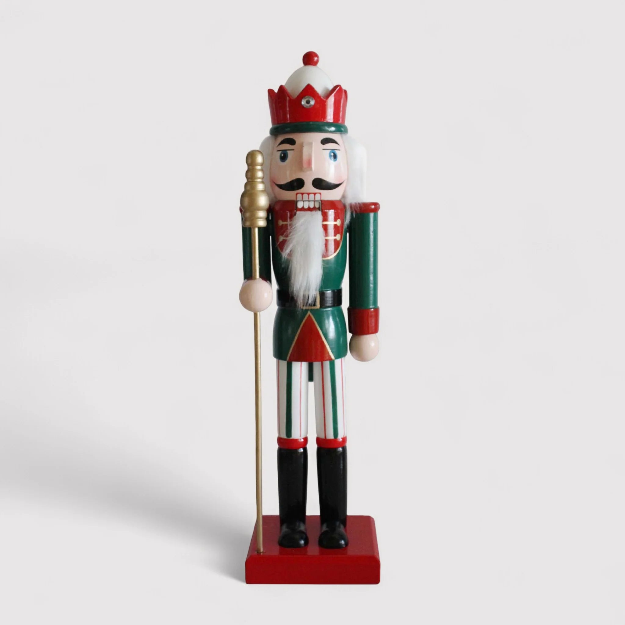 Cereo - Schiaccianoci in legno per Natale con corona nera