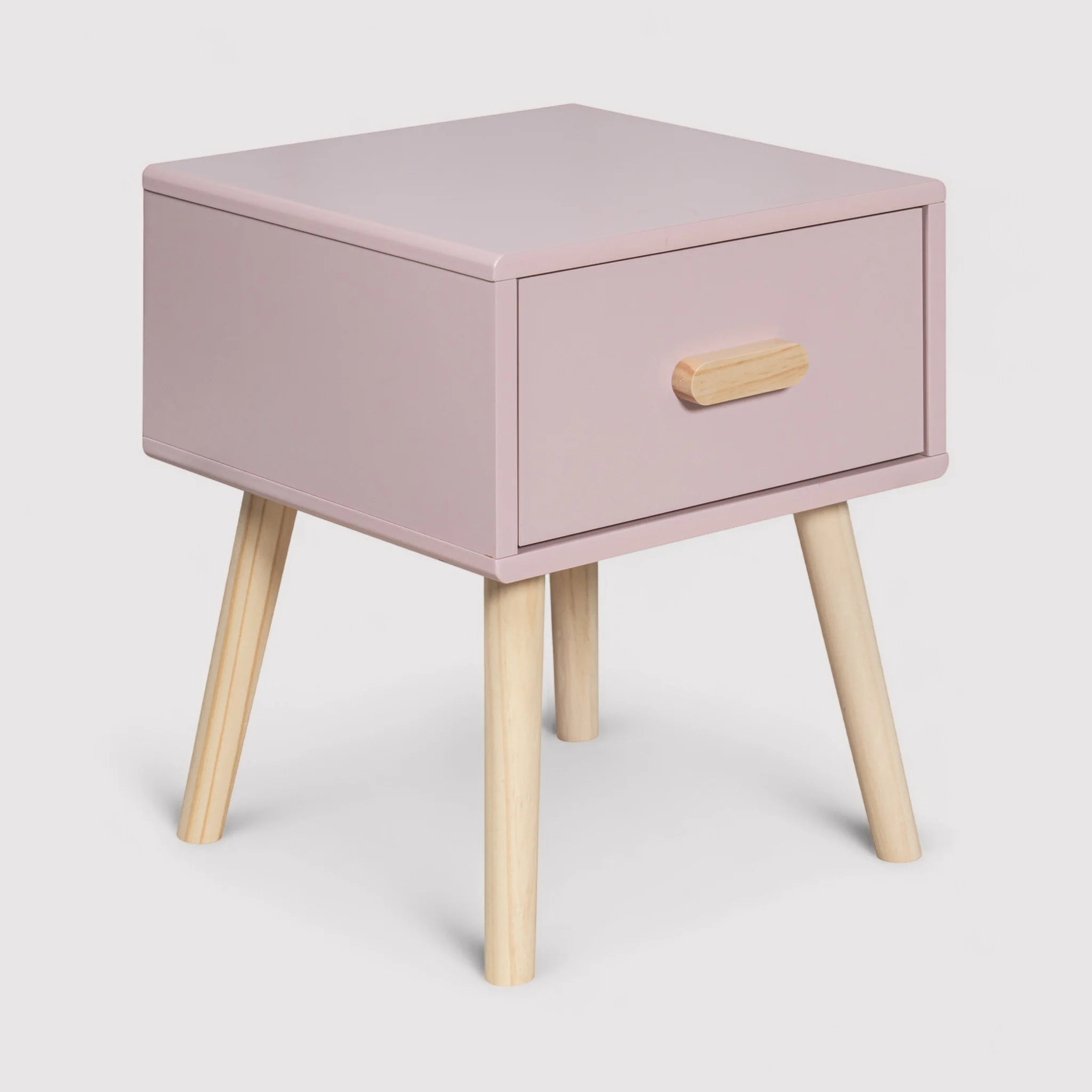 Enotera - Comodino rosa per cameretta con 1 cassetto