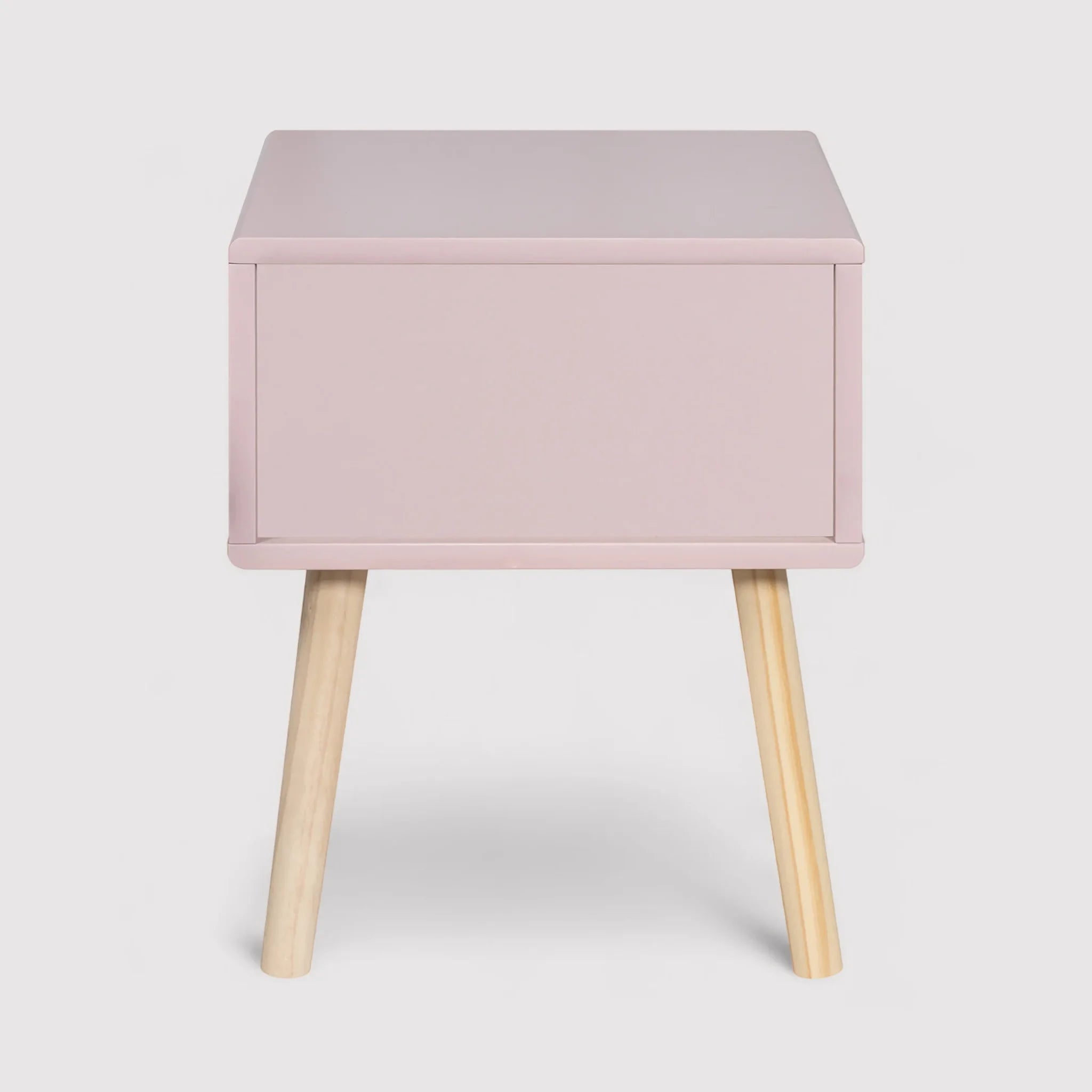 Enotera - Table de chevet rose pour chambre d'enfant avec 1 tiroir