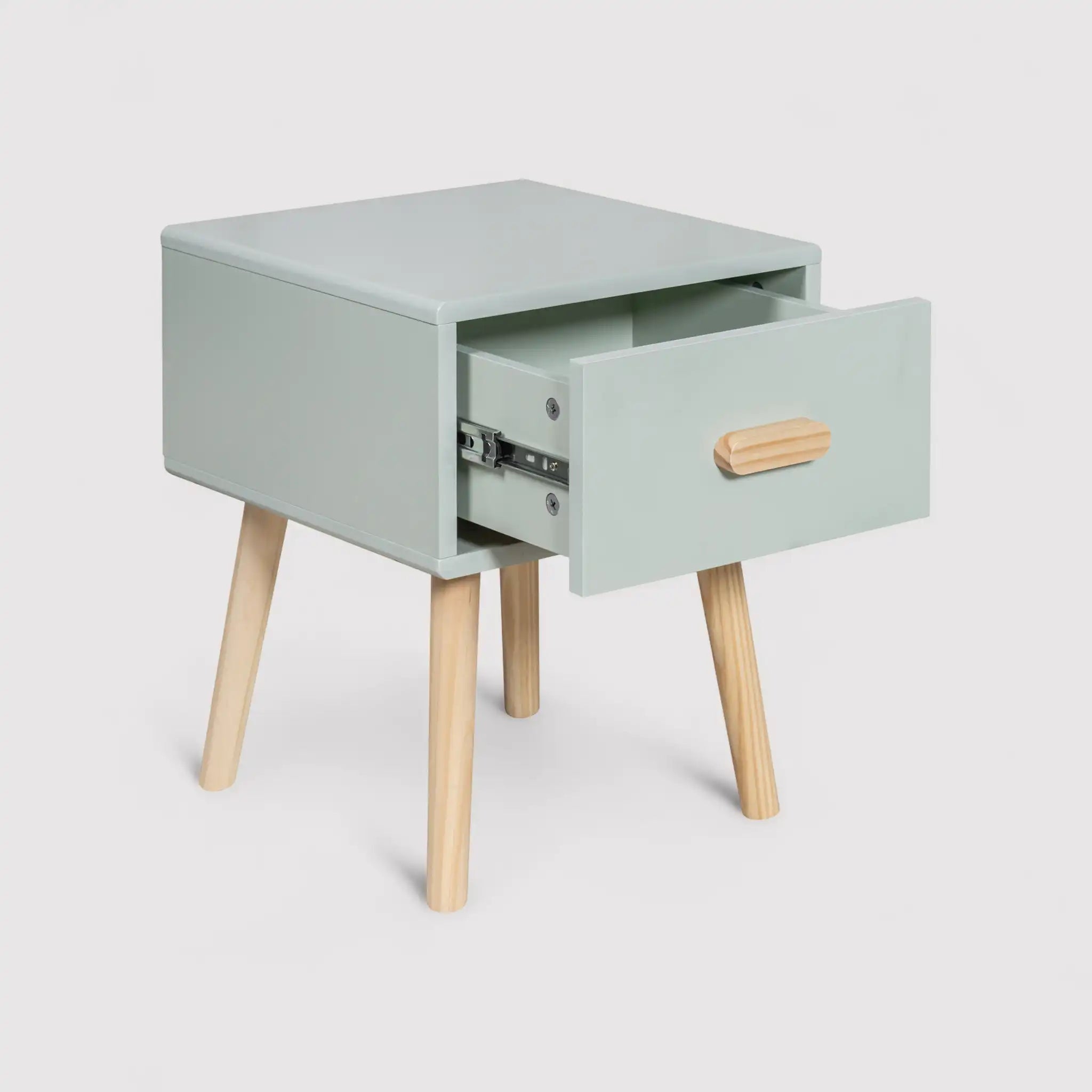 Picea - Comodino verde con 1 cassetto per camera dei bimbi
