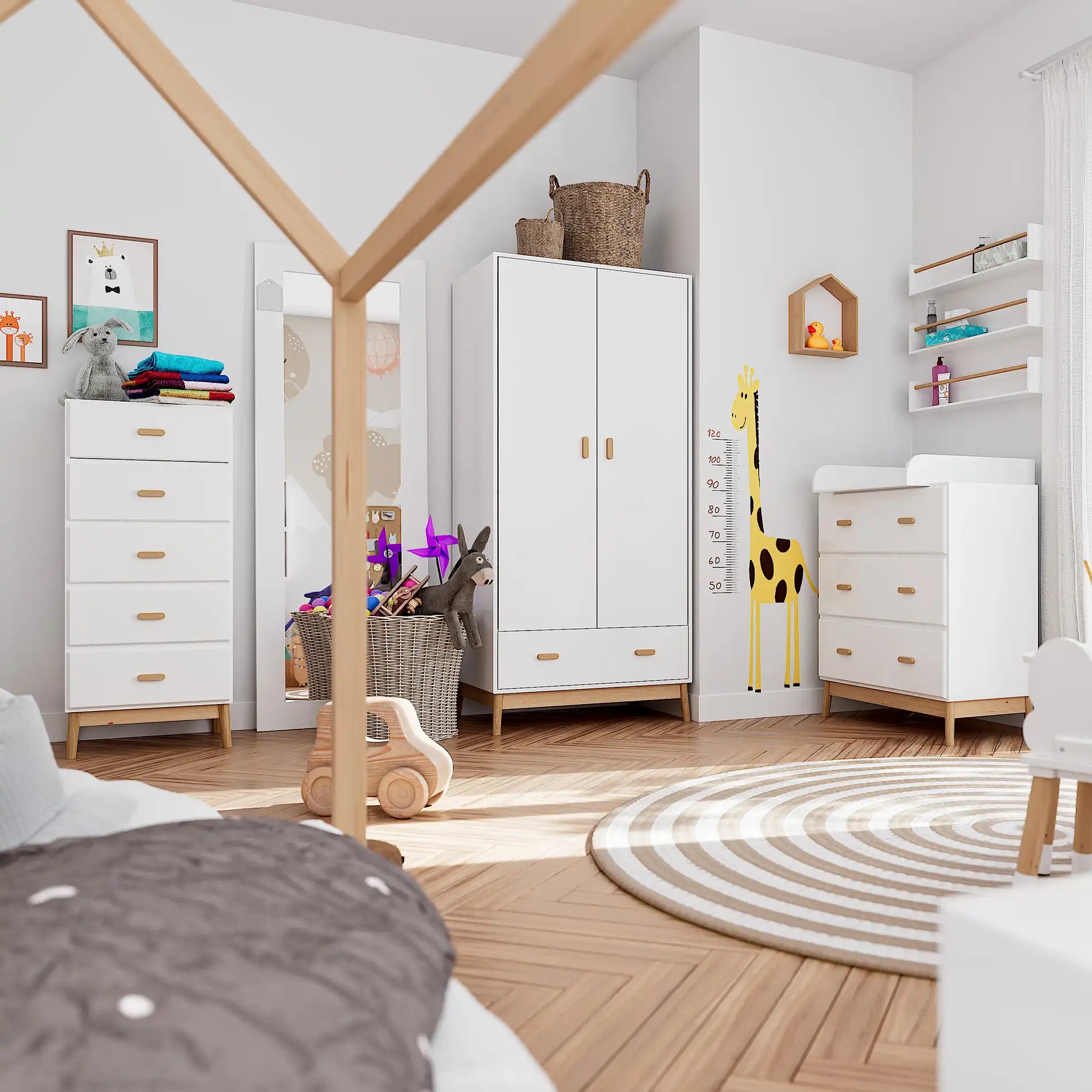 Aegle - Armadio per camerette con 2 ante e 1 cassetto