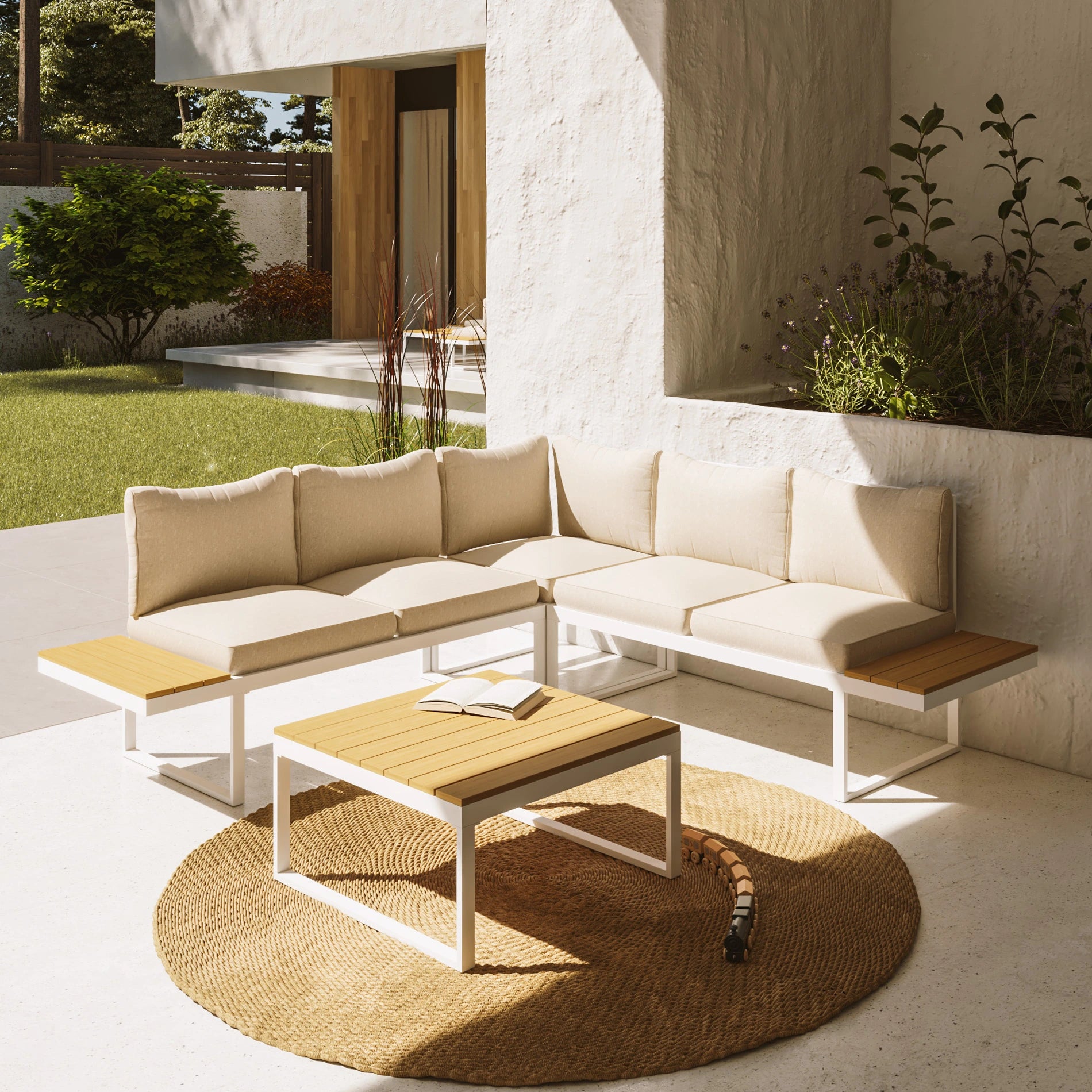 Toog - Modulares Gartensofa-Set mit Couchtisch
