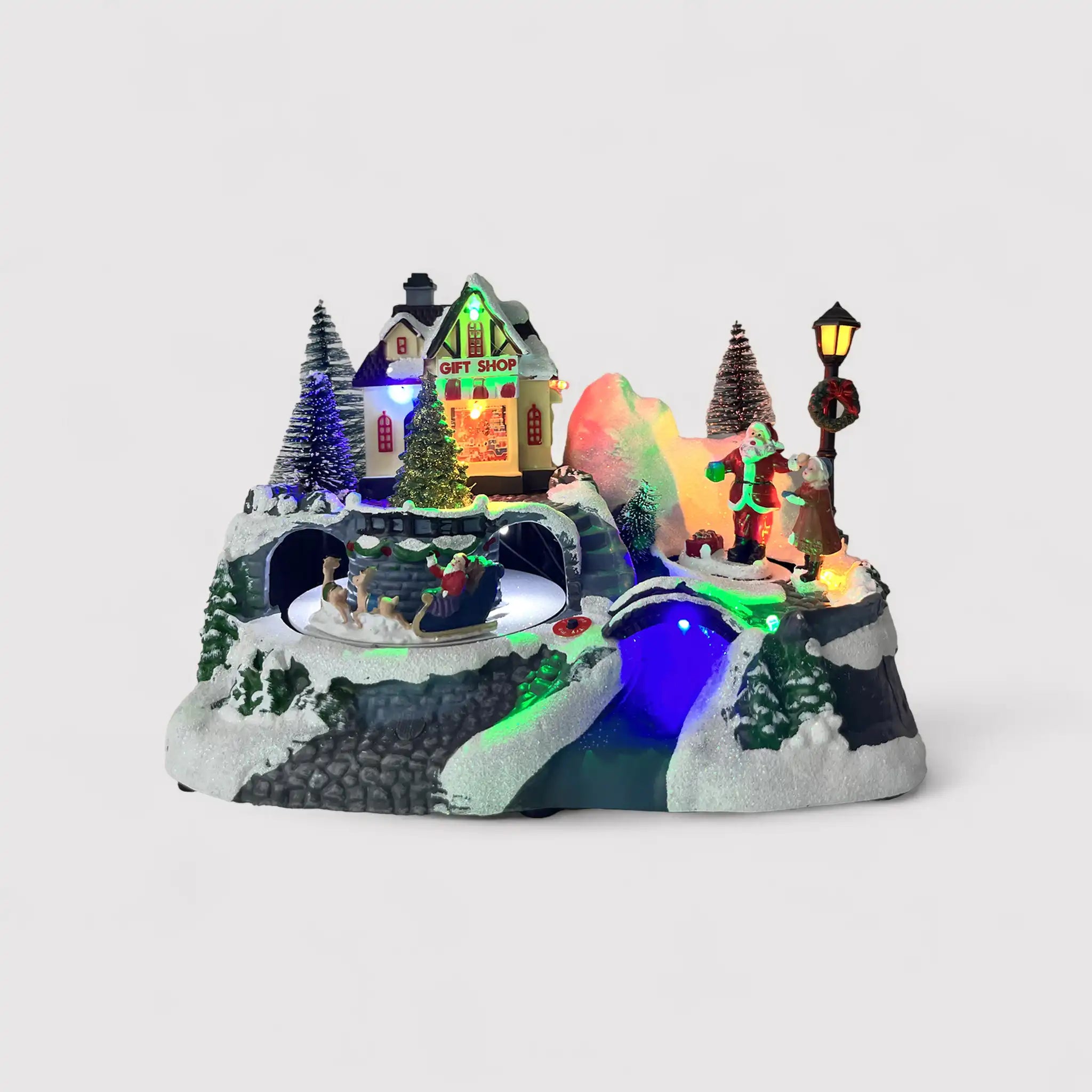 Champa - Villaggio di Natale carillon con movimento e luci