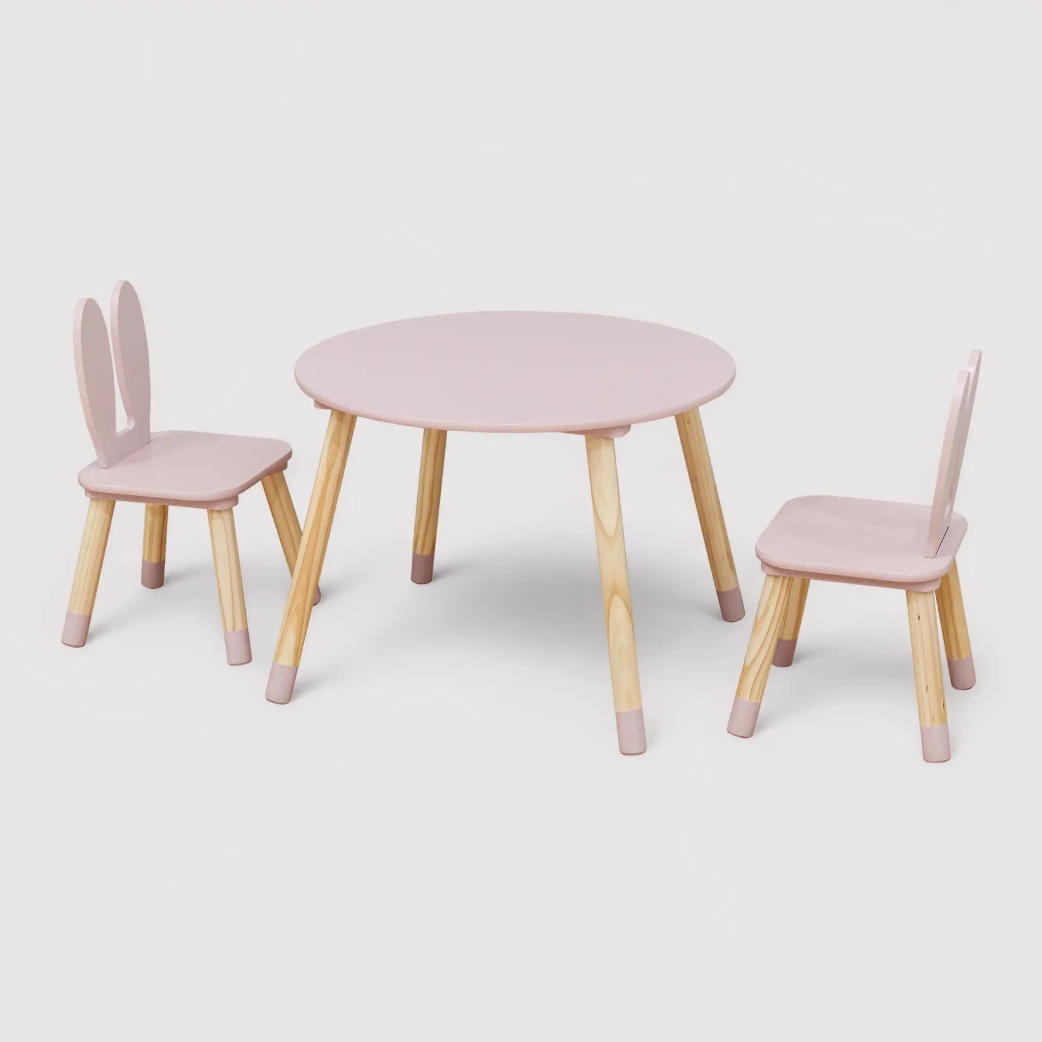Hely - Set tavolino e 2 seggiole rosa per bambini