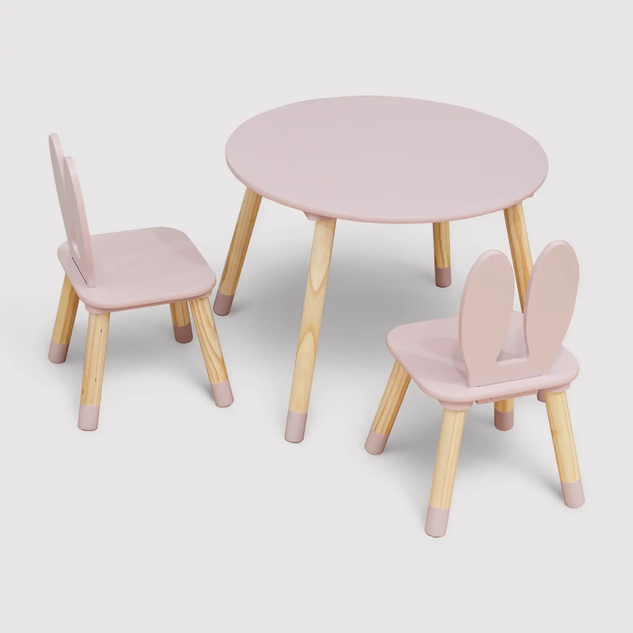 Hely - Set tavolino e 2 seggiole rosa per bambini
