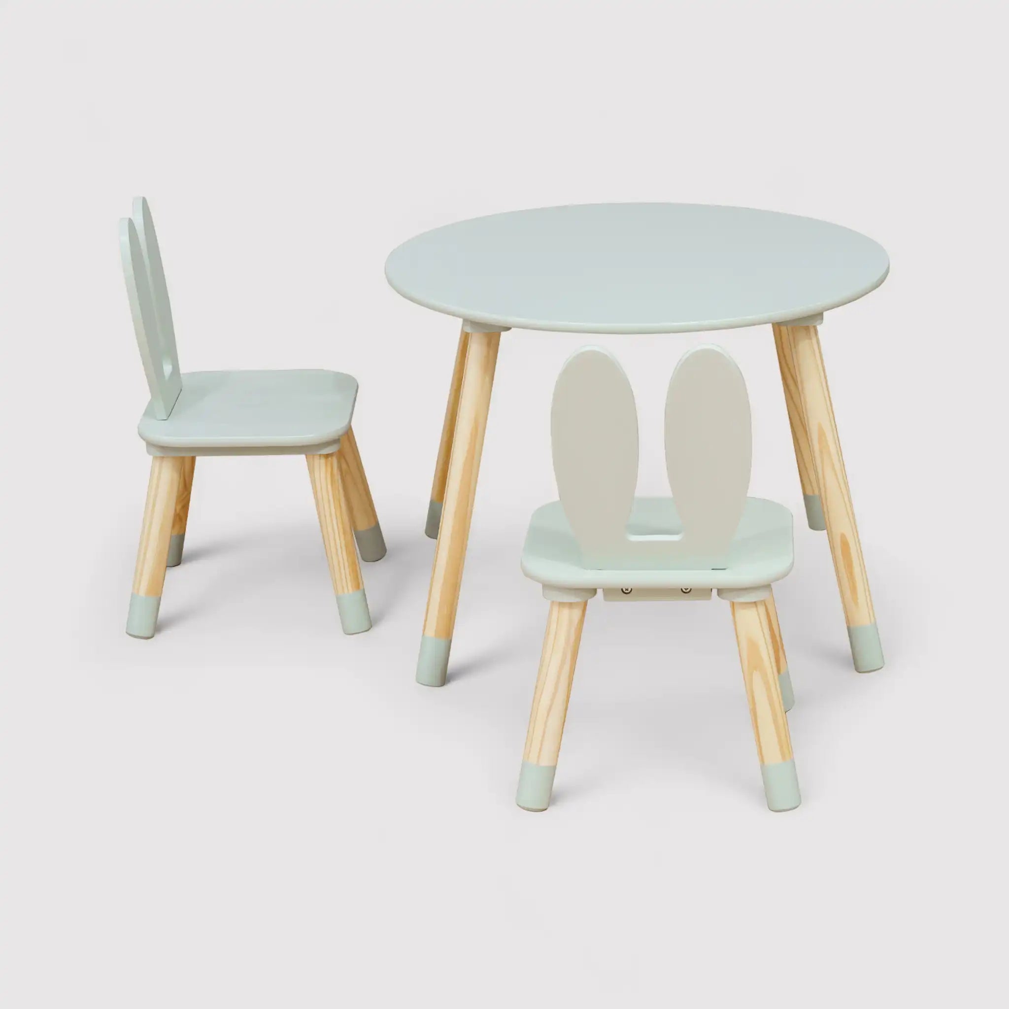 Milicia - Set tavolo e 2 sedie verde acqua per cameretta