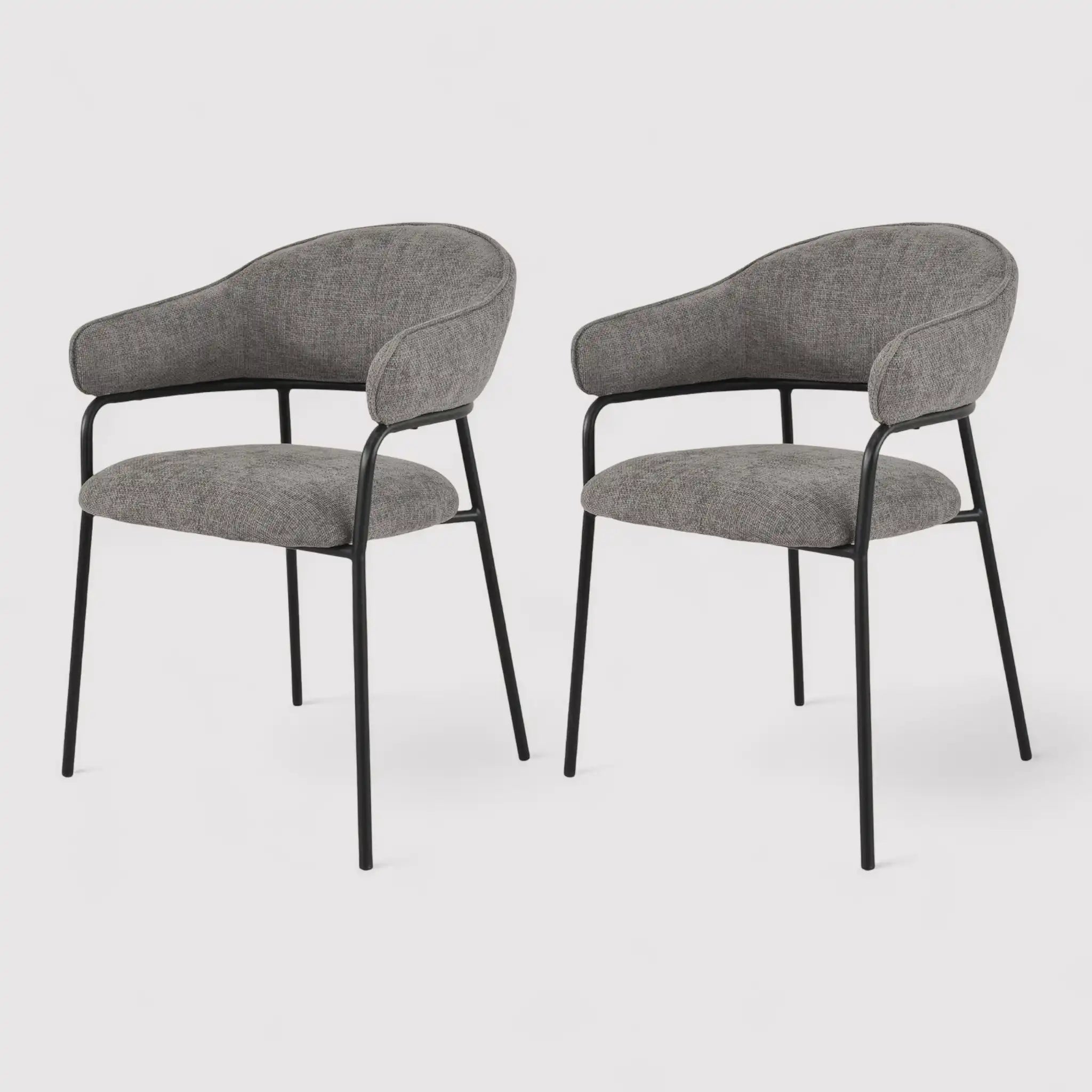 Jatoba - Set 2 sedie da cucina moderna color grigio chiaro